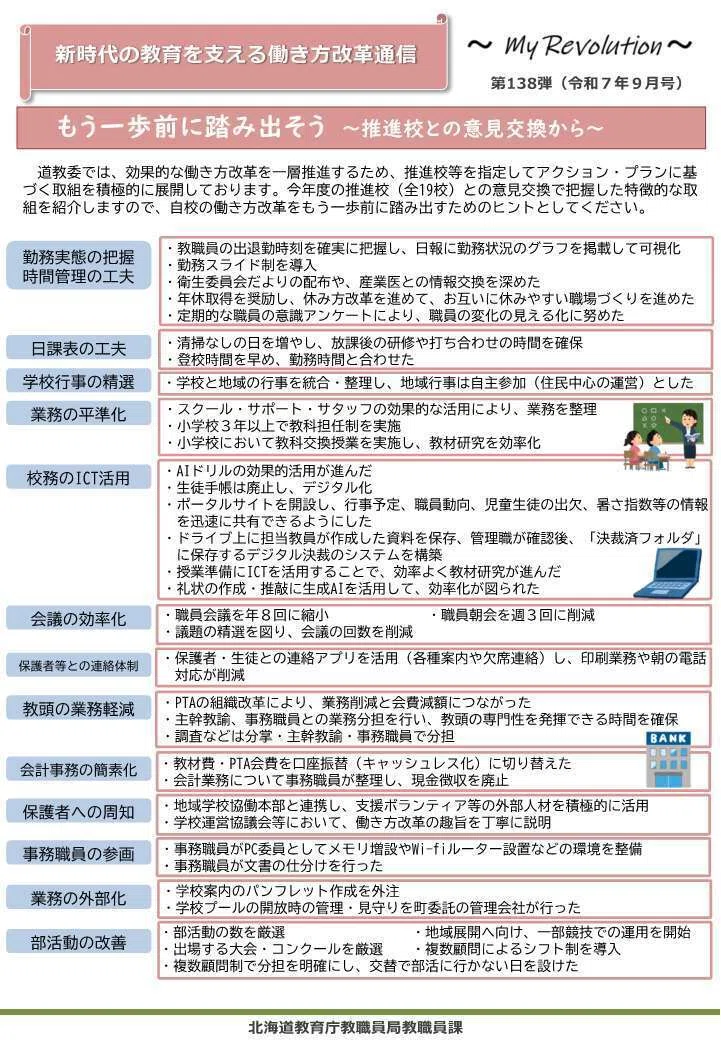 【中古】 教職員勤務の法規相談 働き方改革通信～My Revolution～」第138～139号発行！｜北海道教育