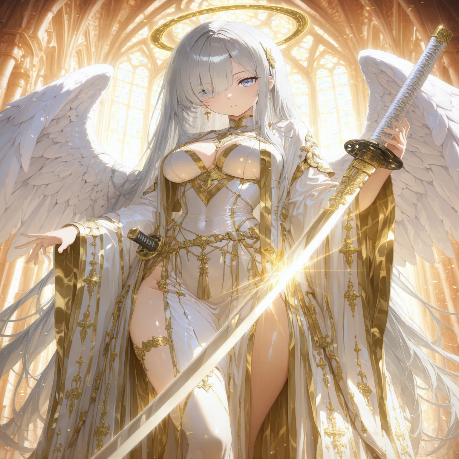 画像生成AI】武器 × 天使の幻想アート集｜8つの神々しい戦装｜カレラ