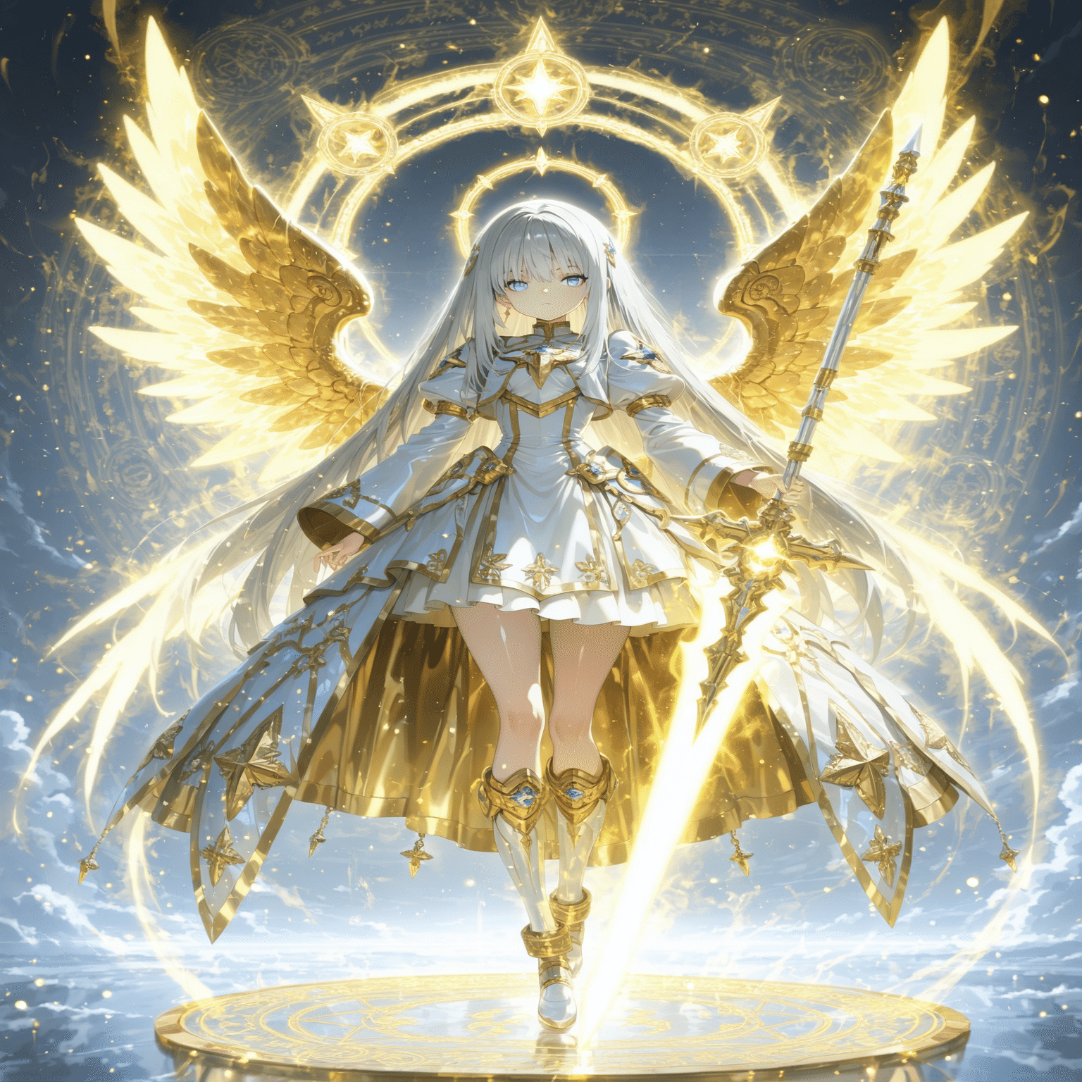 画像生成AI】武器 × 天使の幻想アート集｜8つの神々しい戦装｜カレラ