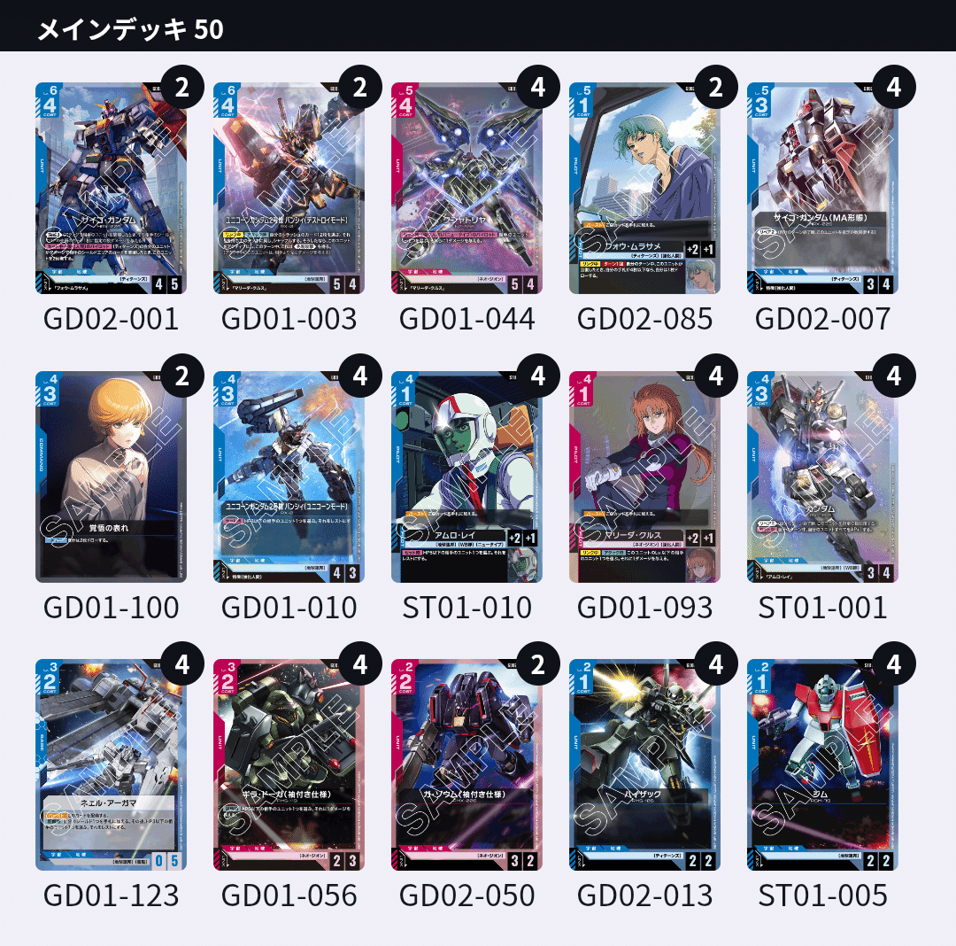 ガンダムカードゲーム　青赤強化人間デッキ ガンダムカードゲーム、ショップバトル行ってきました感想文(2025/11