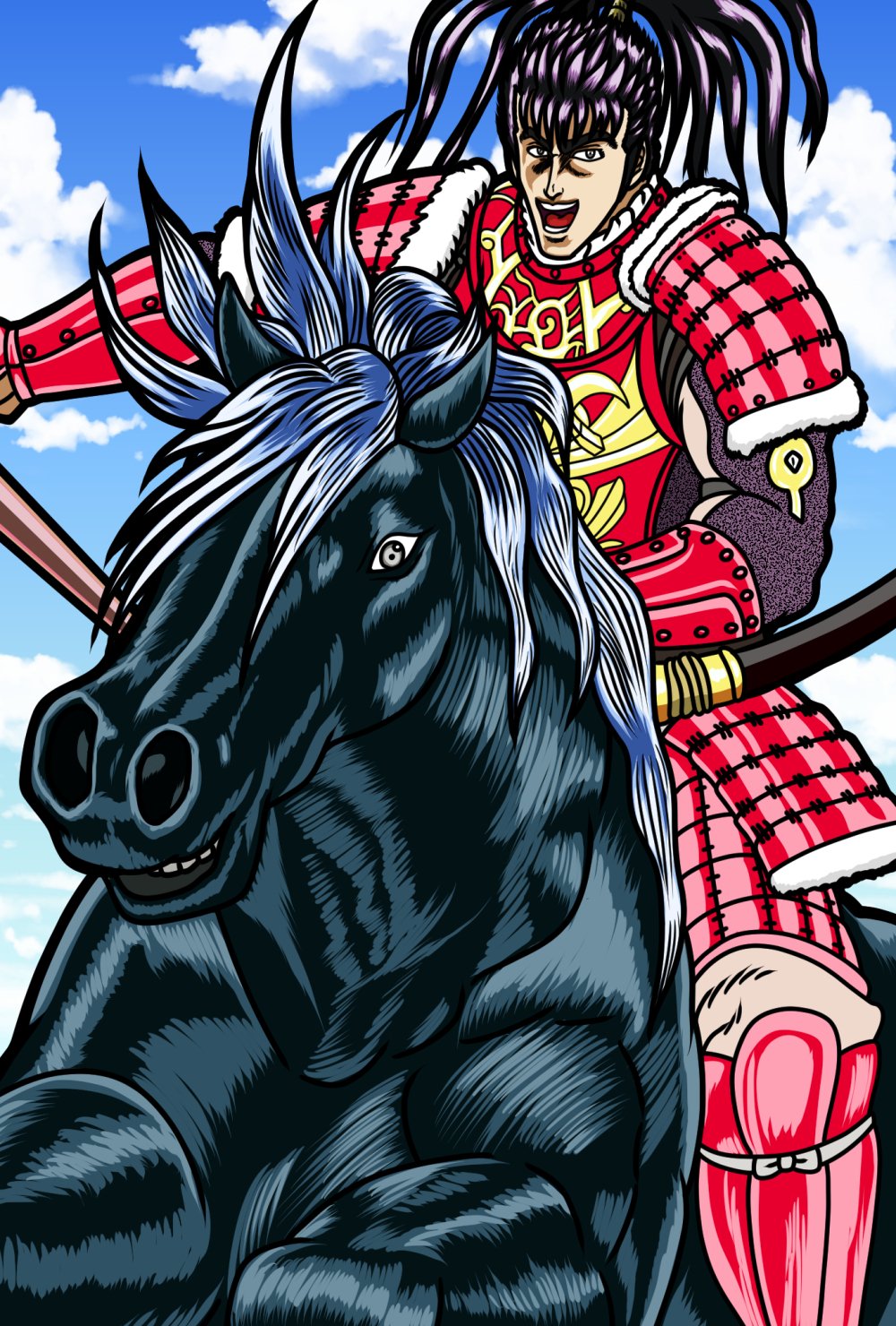 イラスト「前田慶次と松風（花の慶次）」｜夏色アサシン