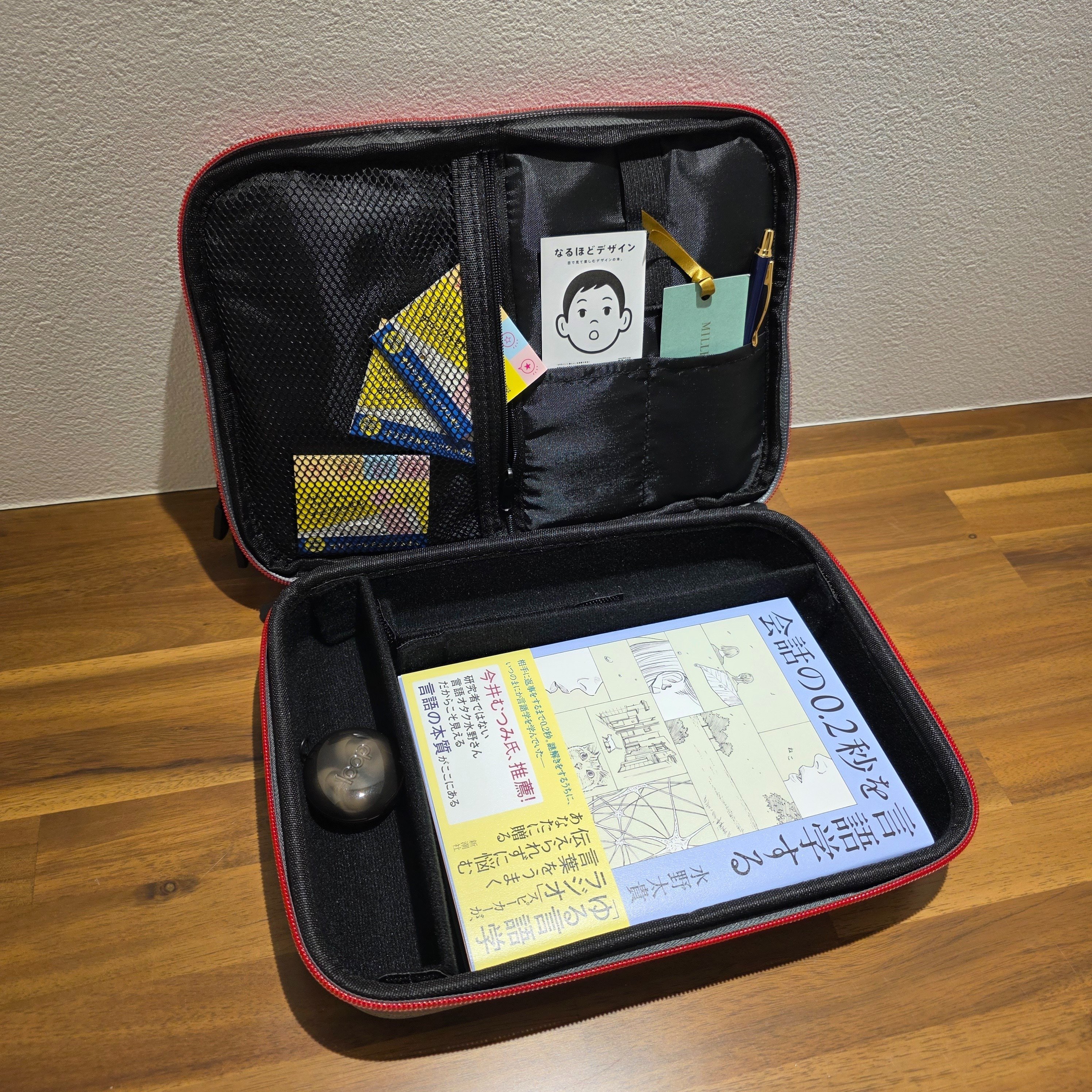 驚くほどたくさん入る！サンワダイレクト セミハードトラベルポーチを