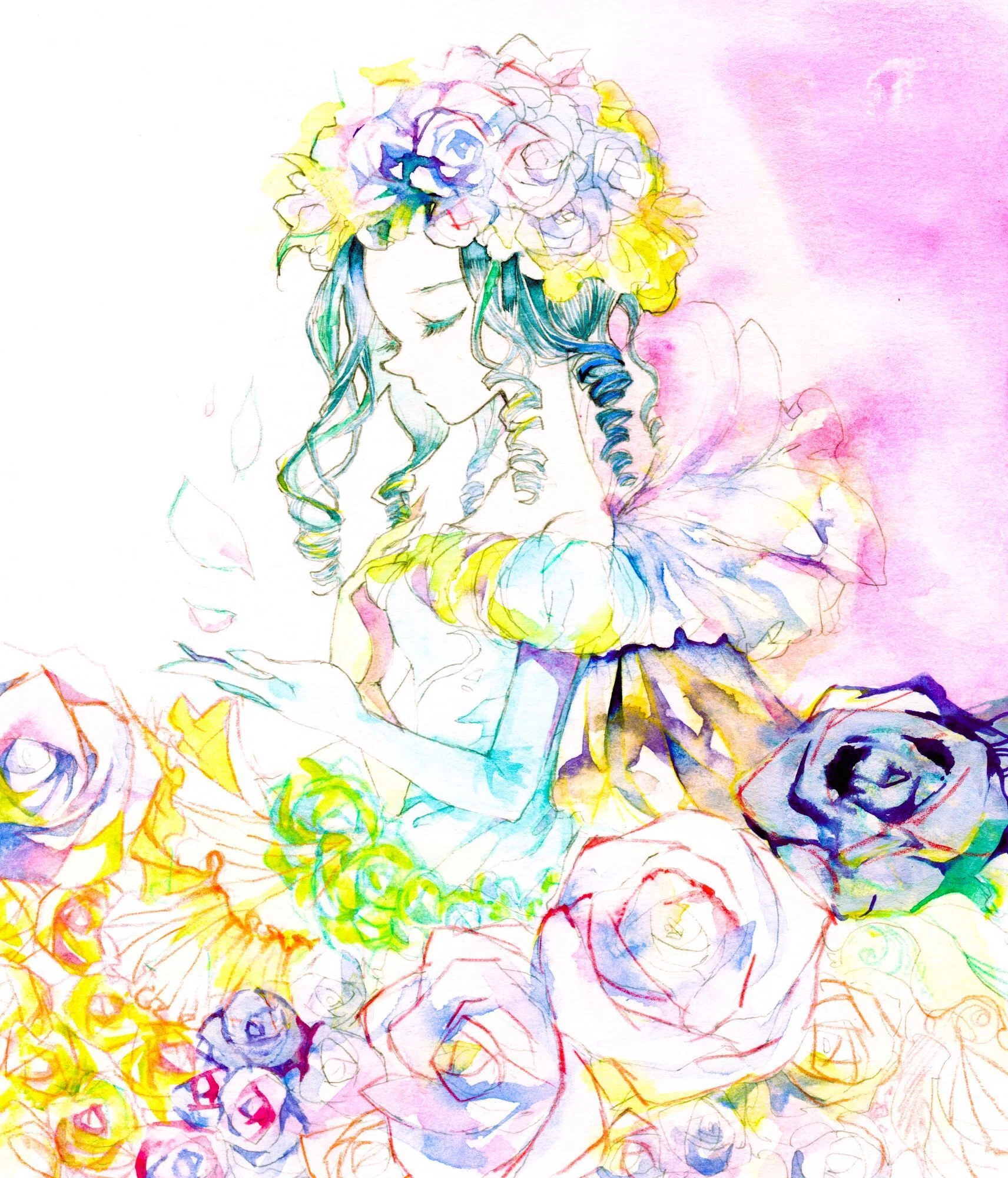 水彩絵置き場3 サガ系②｜青眼鏡
