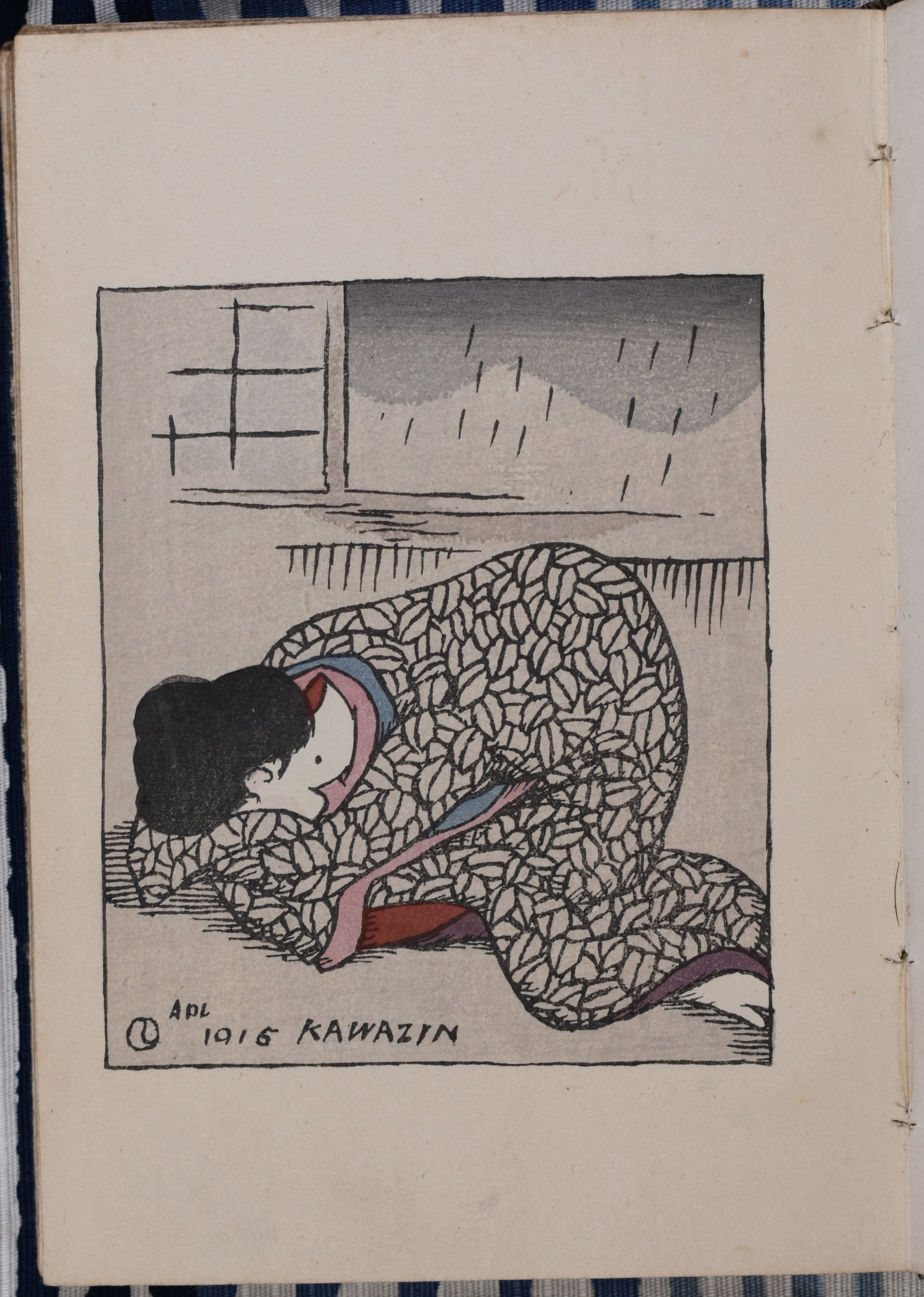 版画 襟足のほくろ、木版画《KAWAZIN》:竹久夢二『山へよする』研究⑬｜表現