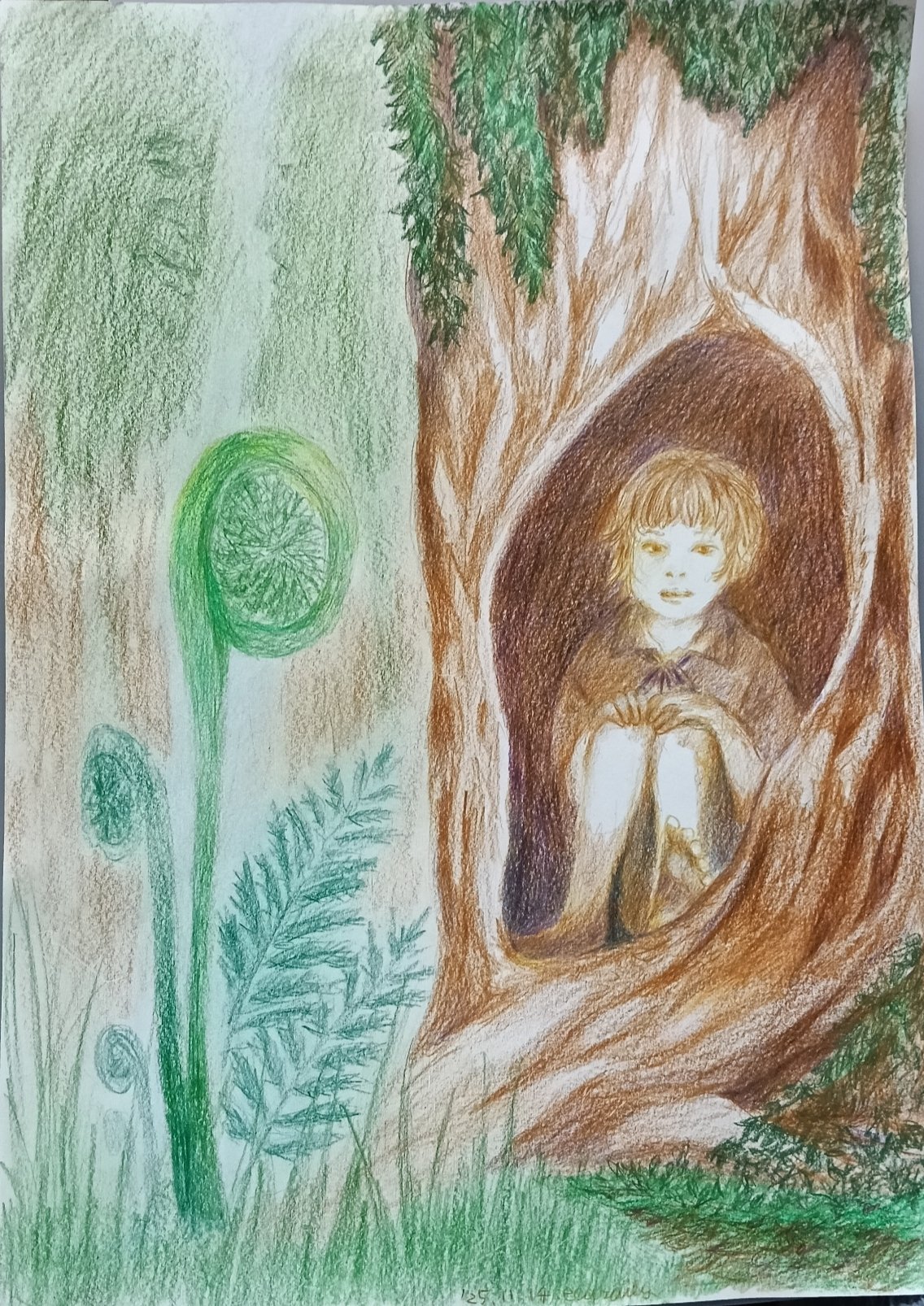 色鉛筆画1114｜エカレエリ@詩-絵-自主制作