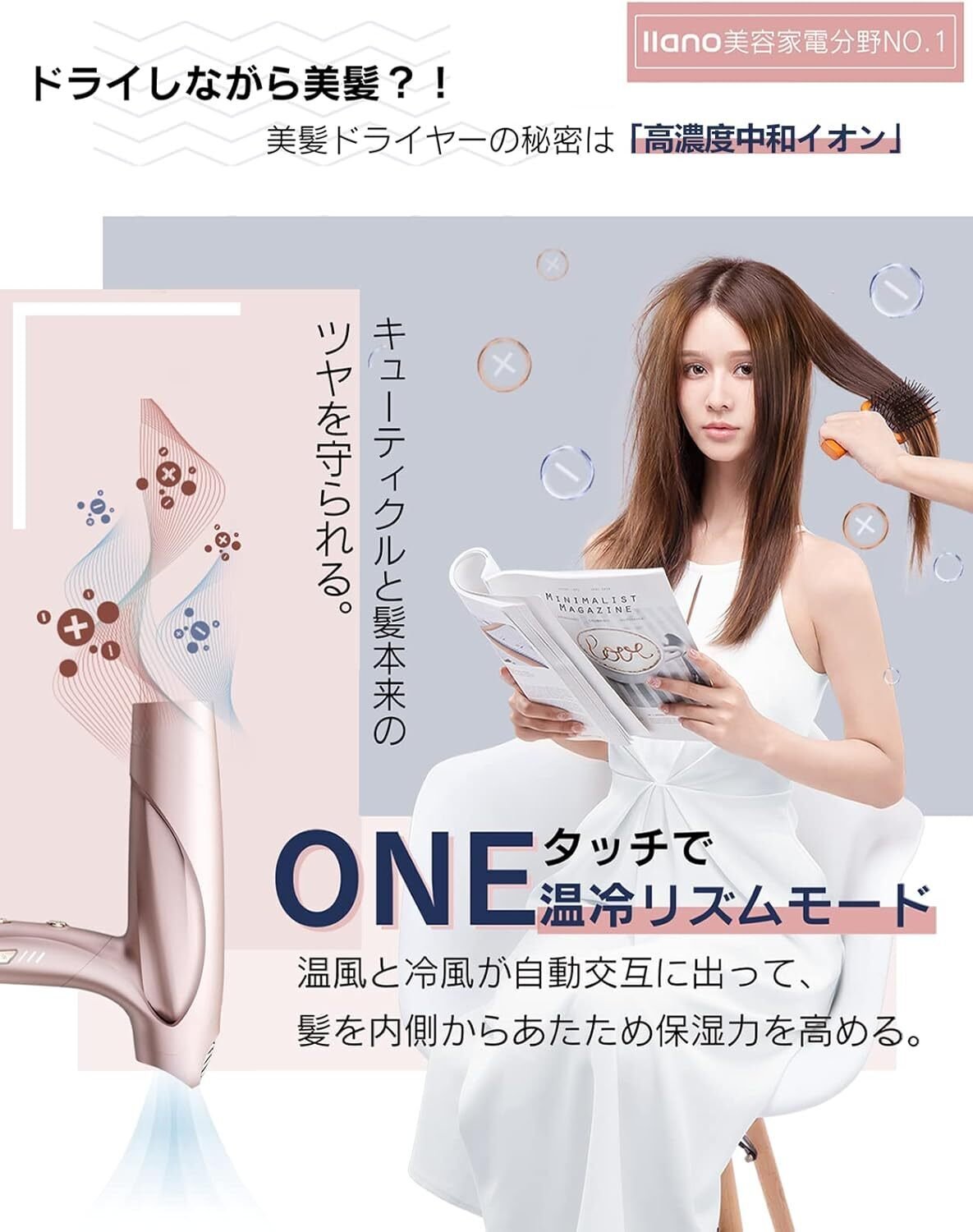 本音レビュー】llano ドライヤー 大風量 高風速 サロン級 速乾 ヘア