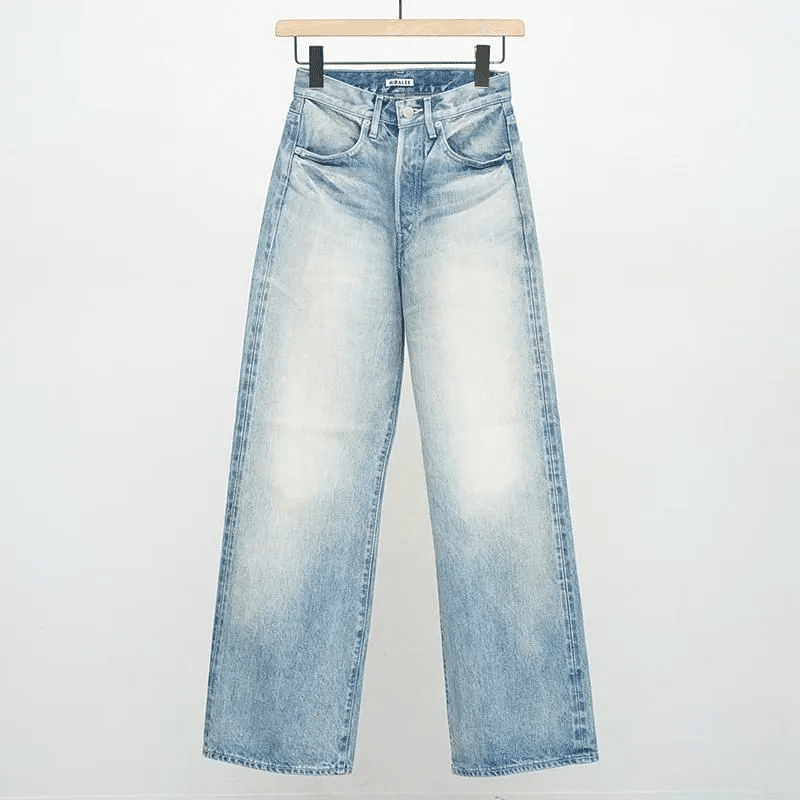 断*中様 AURALEE SELVEDGE FADED HEAVY DENIM Auralee Selvedge Faded Heavy Denim Wide Pants | Faded Black