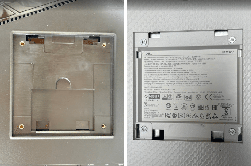 DELL S2722QCのモニタスタンドをJAPANNEXTのモニタ用に加工したメモ