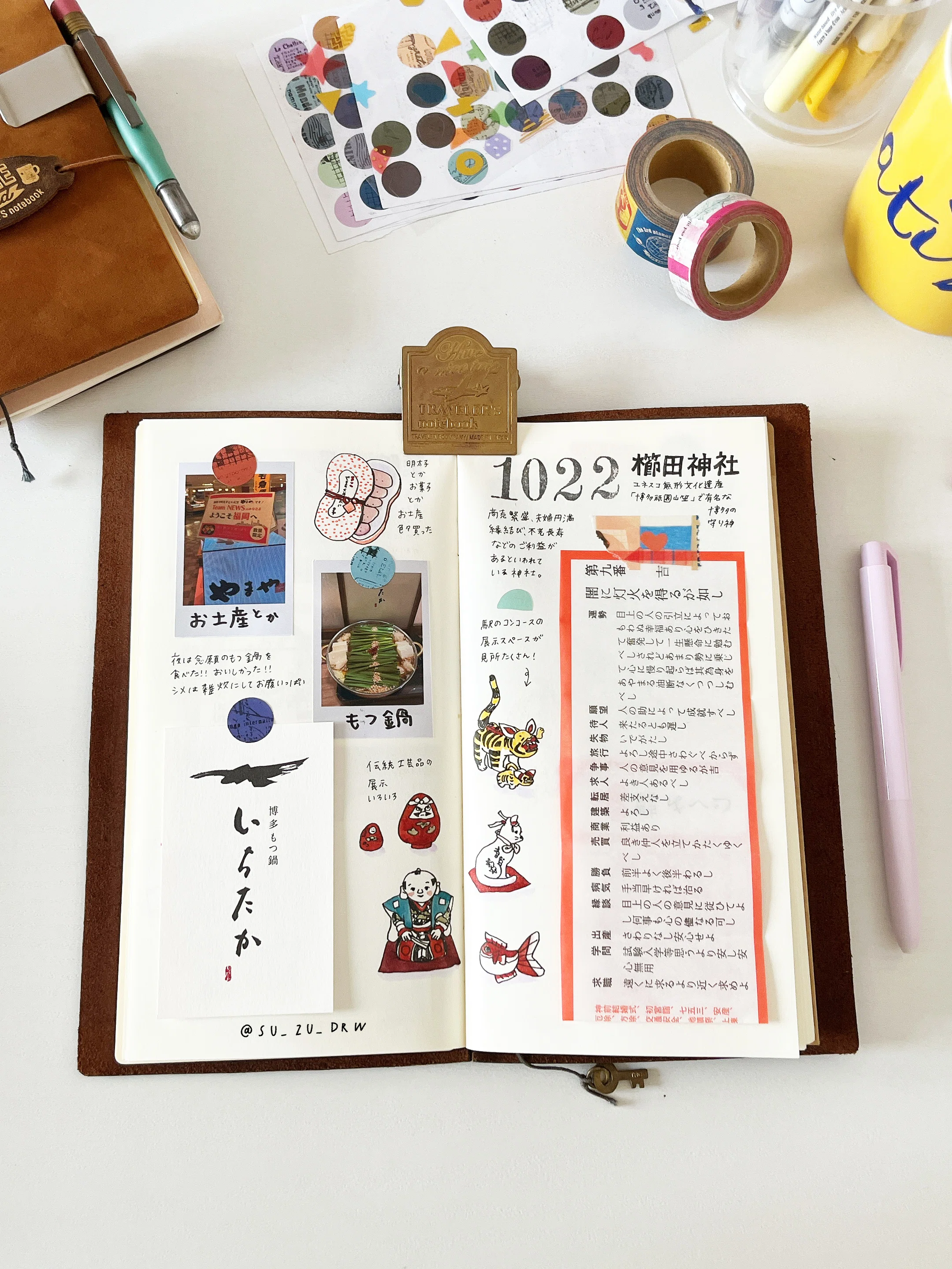 トラベラーズノートにまとめる福岡旅記録｜鈴木
