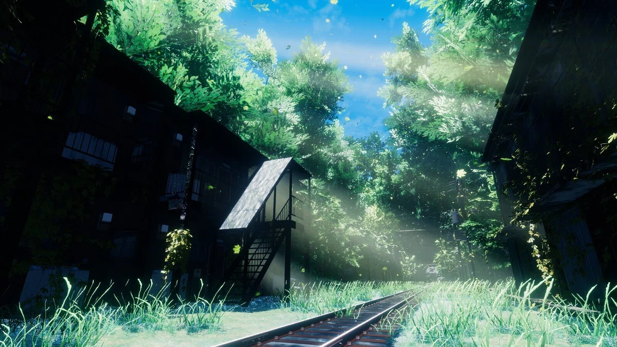 滅びが綺麗なワールド紹介その1 陽射しの廃駅-Abandoned station in the sunshine｜ひつじのテトラ
