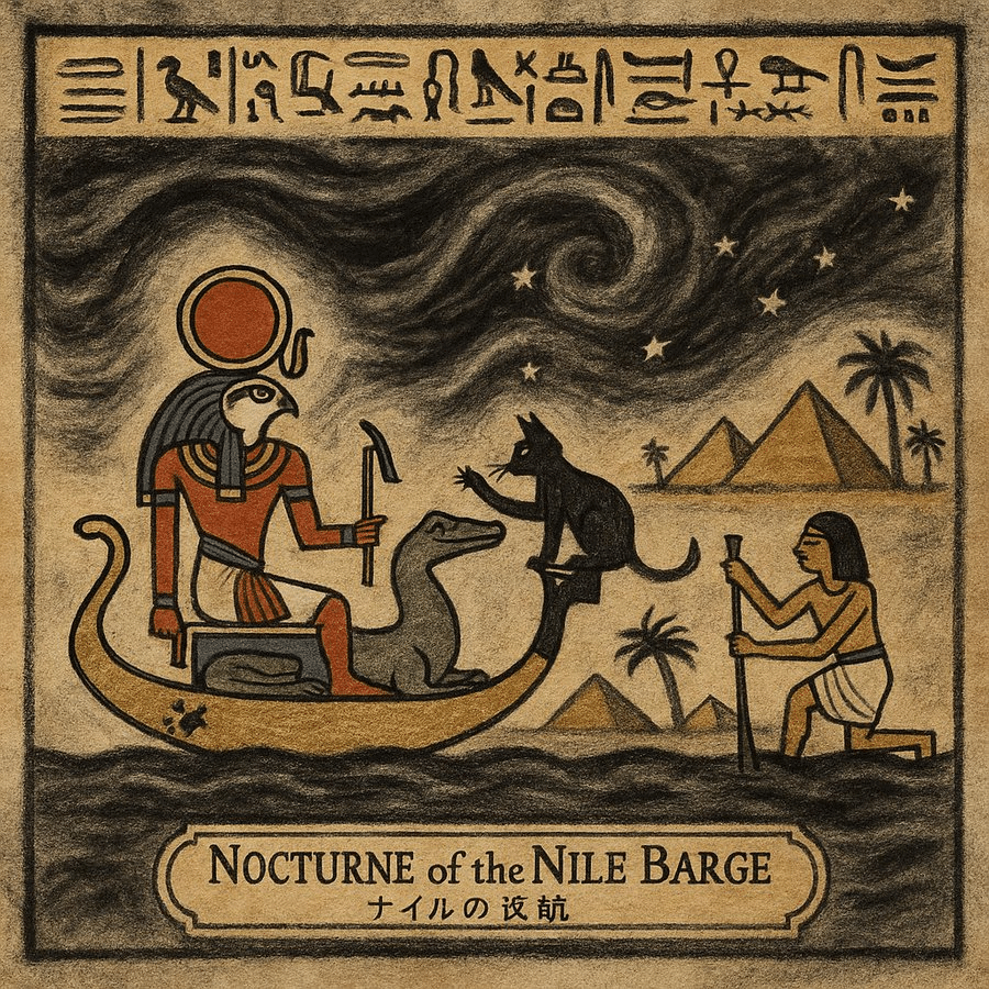 AI画像生成】“木炭画”と“古代エジプト壁画”を混ぜる、禁断の画風