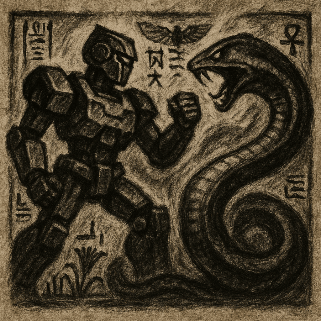 AI画像生成】“木炭画”と“古代エジプト壁画”を混ぜる、禁断の画風