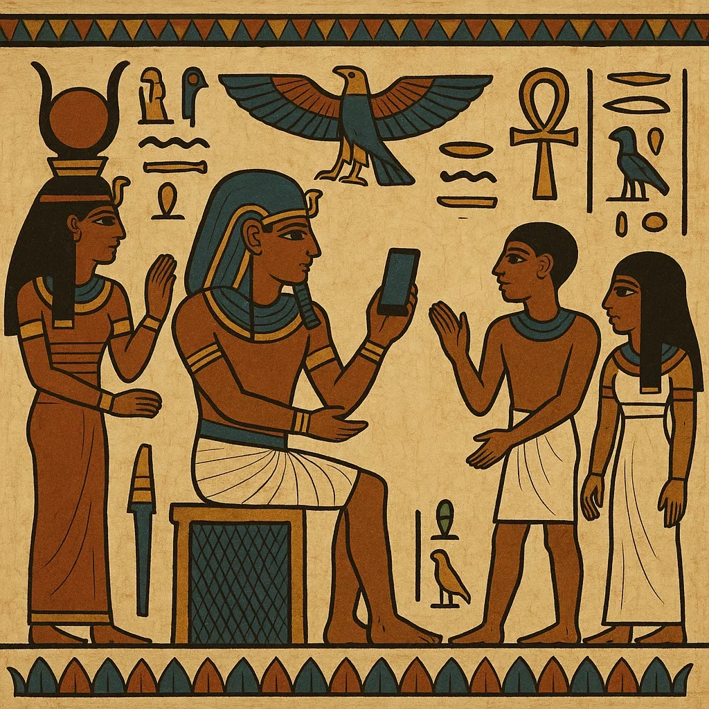 AI画像生成】“木炭画”と“古代エジプト壁画”を混ぜる、禁断の画風