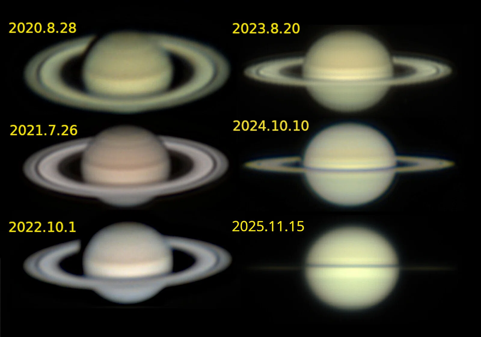 土星の環っか薄いです(11月下旬)｜MRYM