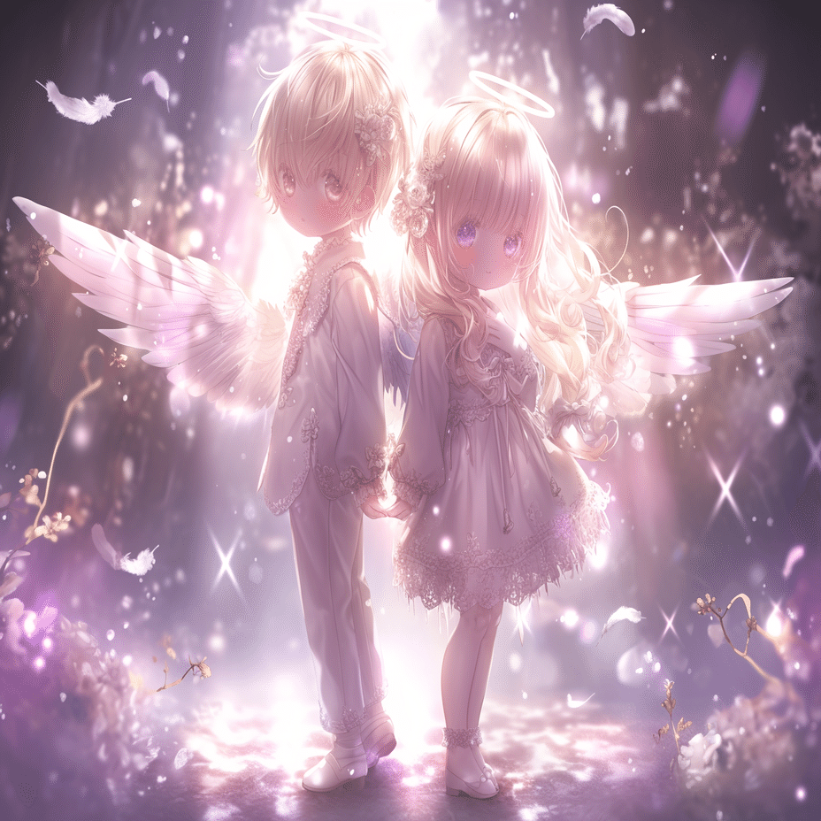 白銀の髪同盟】双子の天使たち ― ひかりを分けあう手のかたち（#AI