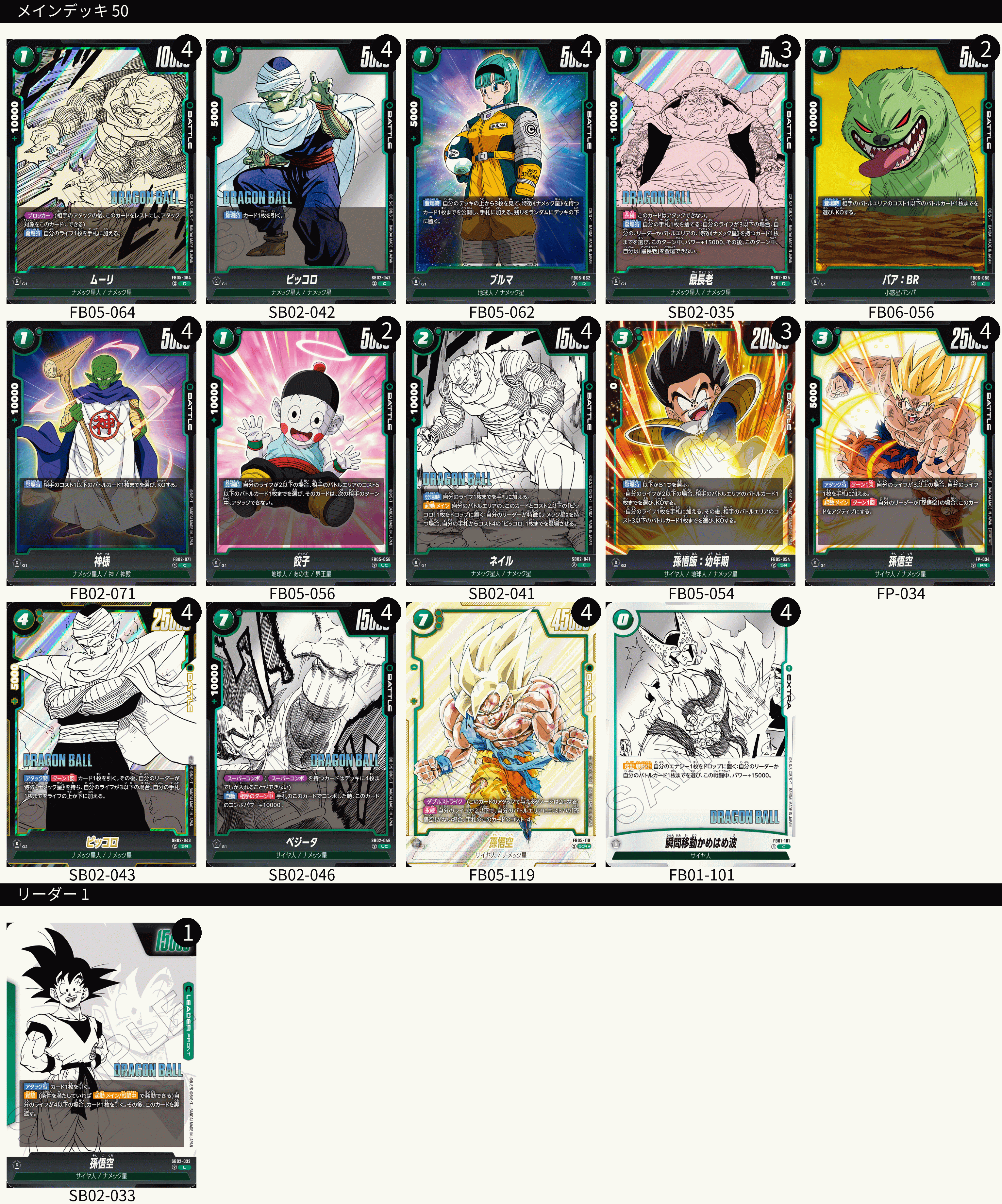 アルバト優勝】7.5弾環境緑悟空（界王拳）解説（マンガリミテッド環境