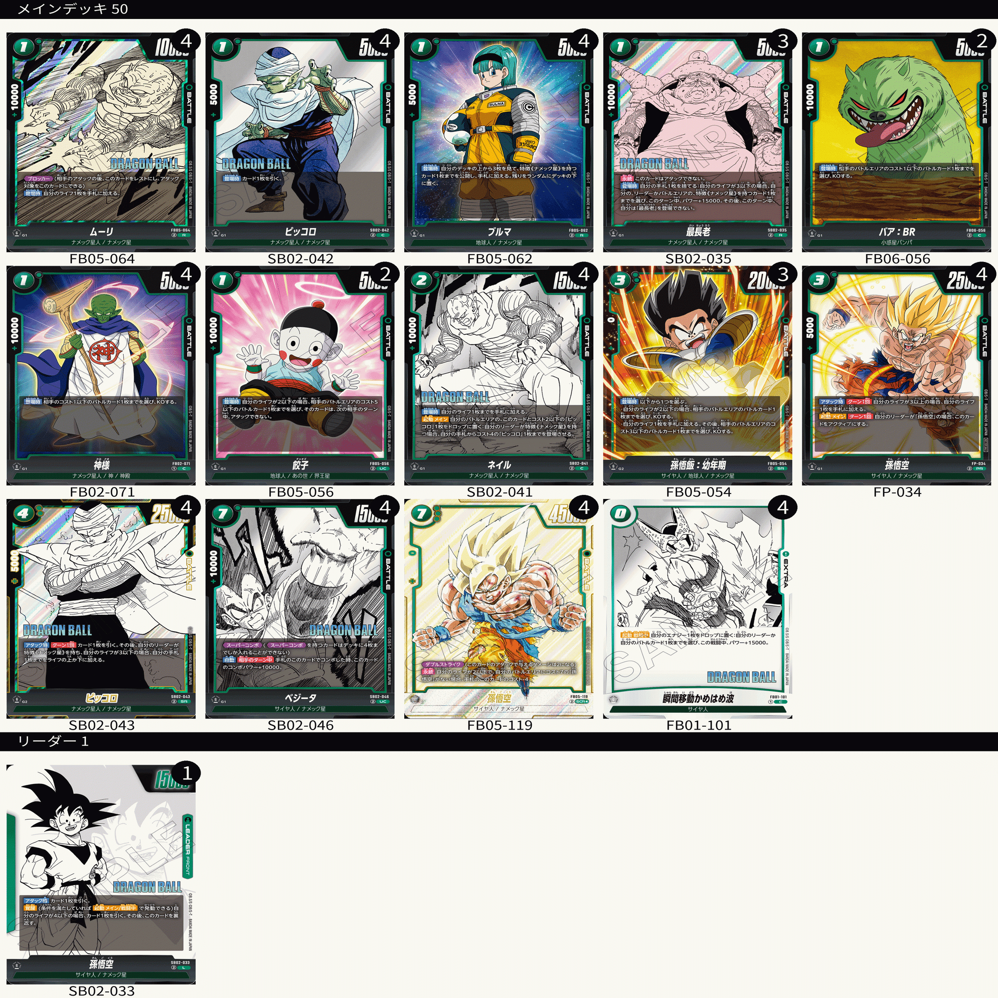 アルバト優勝】7.5弾環境緑悟空（界王拳）解説（マンガリミテッド環境