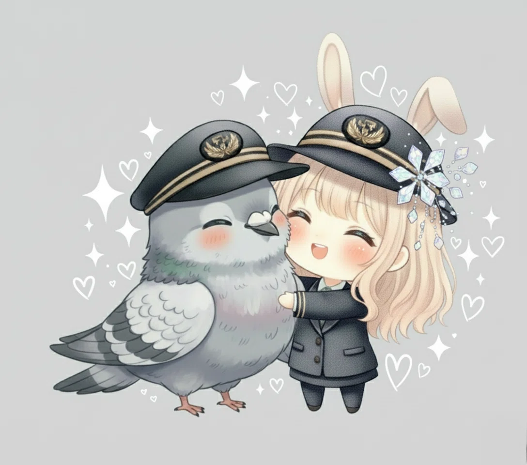 Lovin-Dove(ラヴィン・ダヴ)🕊Lovin-Rabbit(ラヴィン・ラビット)🐇「Suica Lovin」の2人で、愛を届け合っています💌
