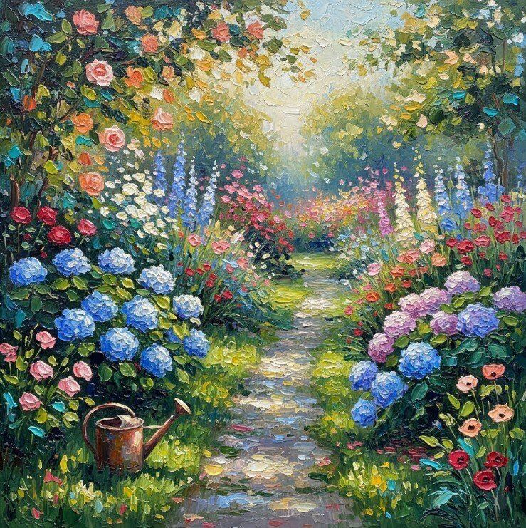 油絵「庭園・ガーデニング」｜LaLaLa