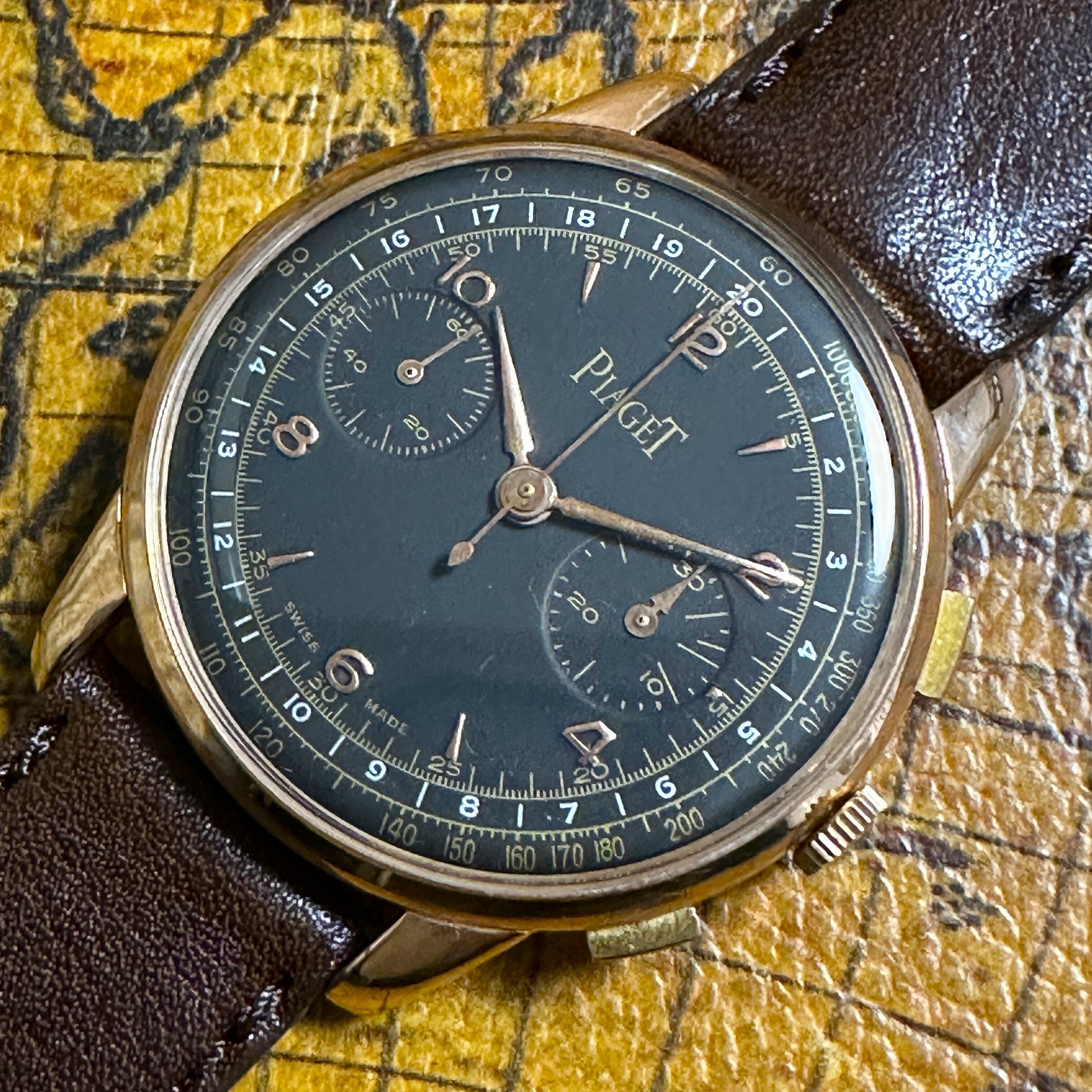 即納 OH済【ピアジェ PIAGET クロノグラフ】ゴールドプレート☆20世紀