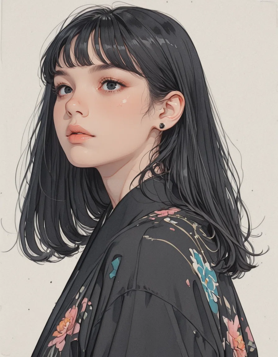 StableDiffusionで「現代美人画」を作りたい｜水彩系Loraを入れてみる