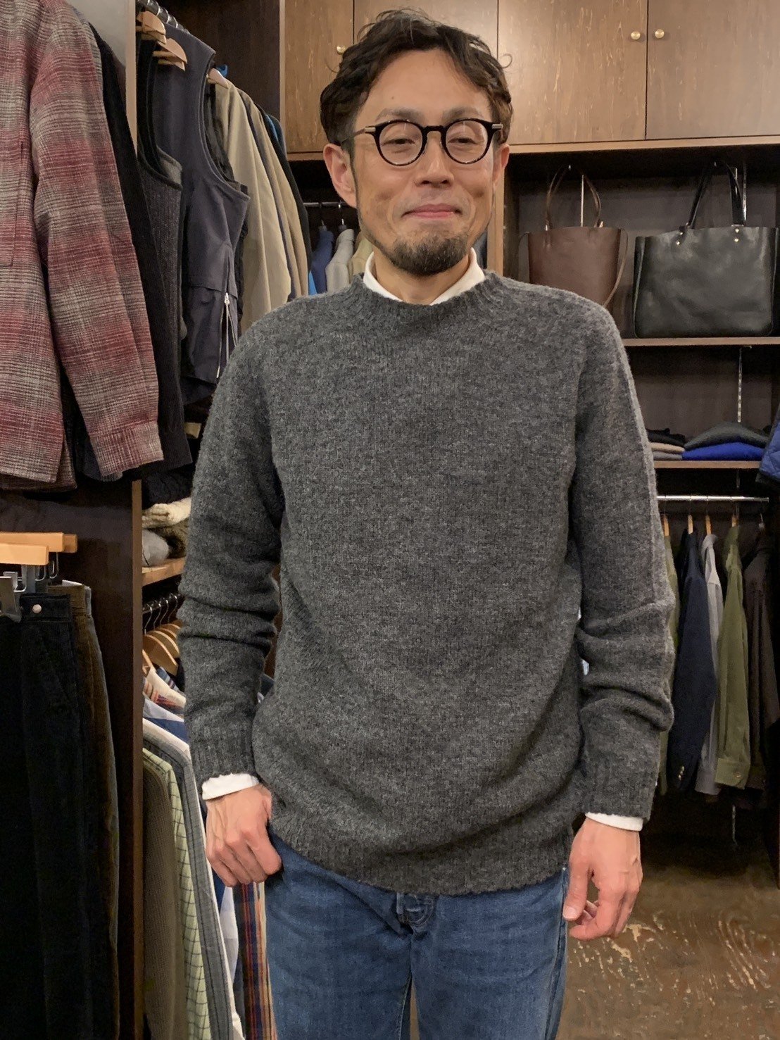 MOONCASTLE シェットランドウールニットクルーネックニット｜SLOW JAM