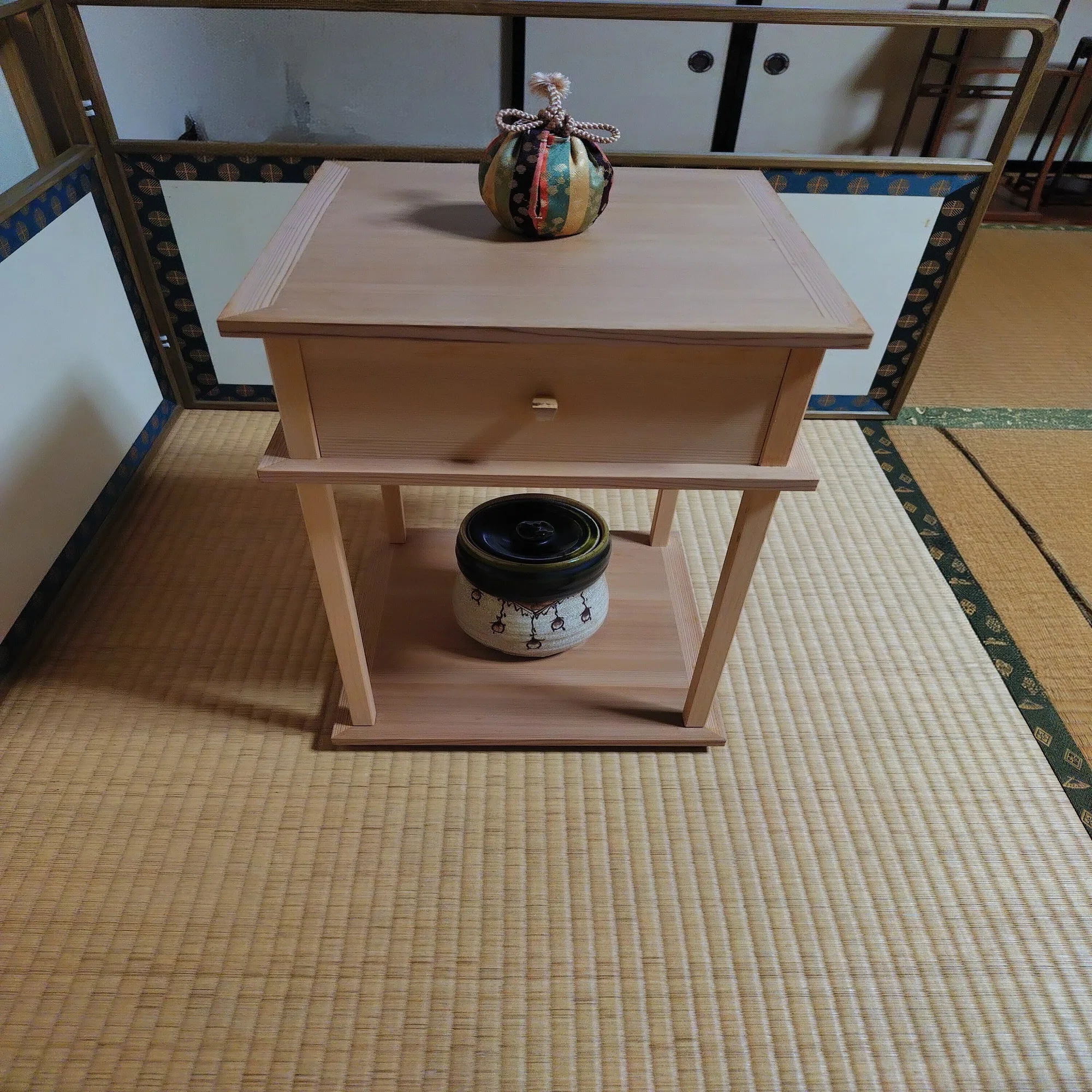 茶道(玉川遠州流～お濃茶)江岑棚《こうしんたな＝三木町棚》の〜炉点前 