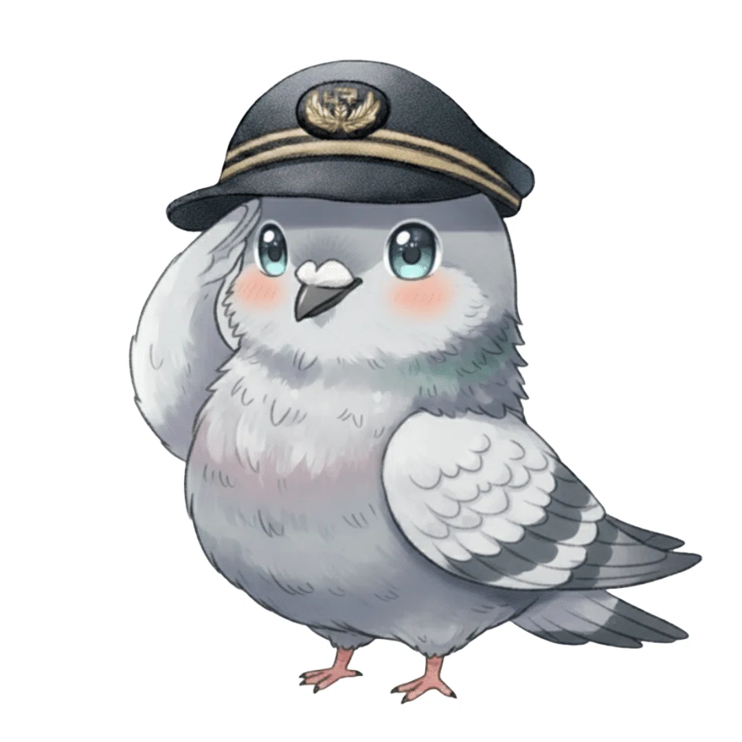 創作大賞2026 #エッセイ部門 🐇💓🕊️Suica Lovin|Suicaの新キャラ|キャラクターデザイン|note初のグローバルIPプロジェクト|UGC|はじめてのnote|IP360 -Toward 20 Trillion Yen ハト単体(敬礼)の画像 🕊️ Lovin-Dove (The Guardian) 歴代の「安心」を受け継ぐ、頼れる背中(羽?)。 Suicaの守り神、ここに参上! Reliable back (wings?) inheriting history. The Guardian of Suica is here!