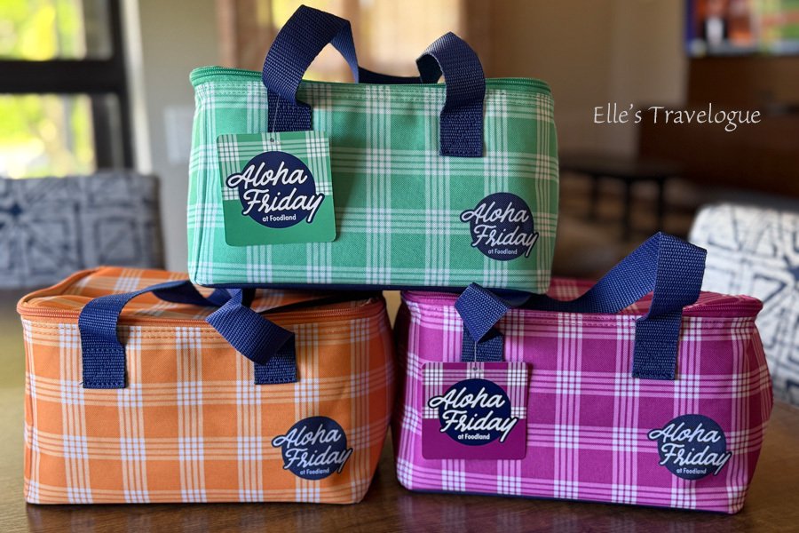 FOODLANDのパラカクーラーバッグはレインボーカラー--ハワイの旅の記録