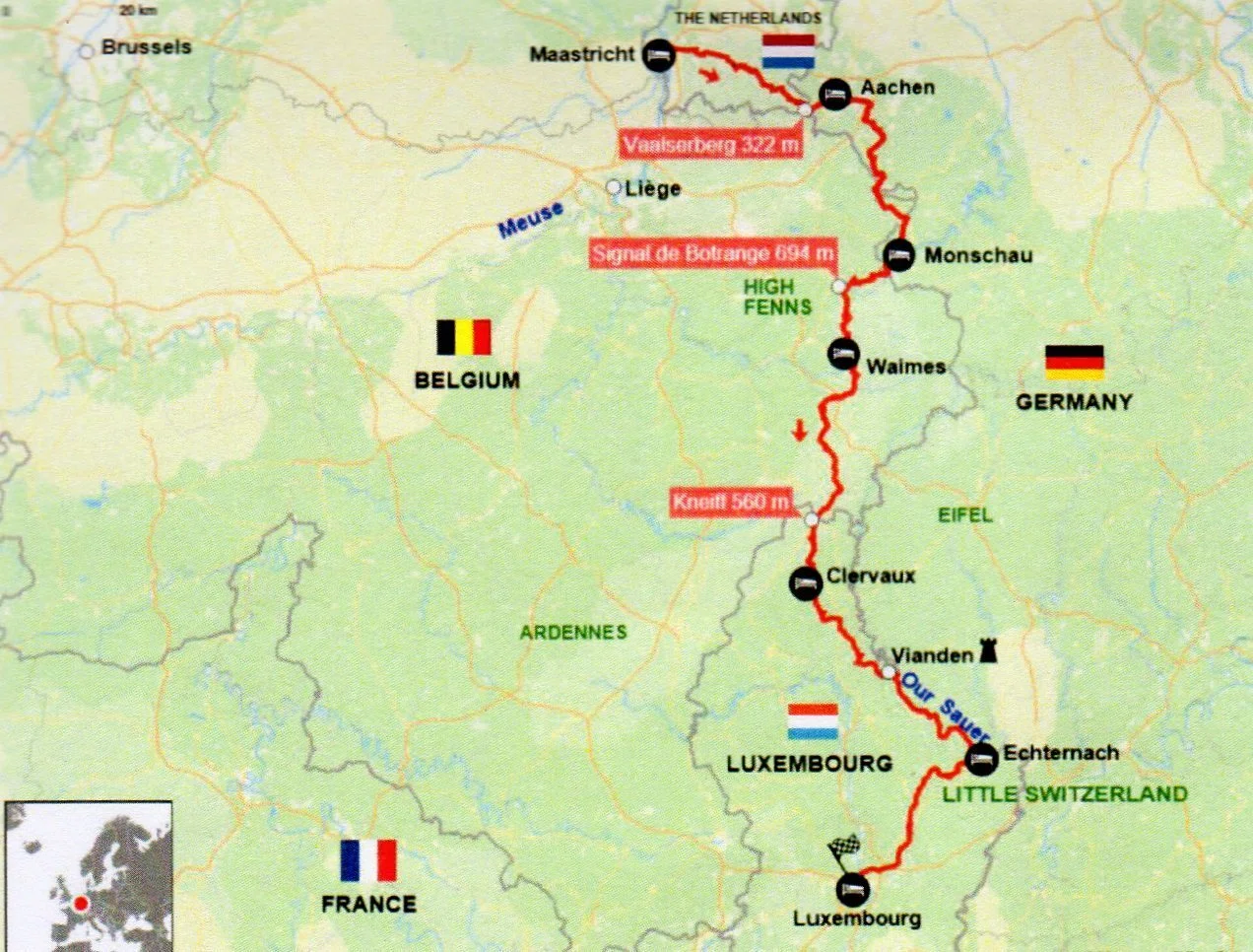 ドイツのサイクリングマップ 132〕ベネルクス三国とドイツ（サイクリング) Benelux&Germany