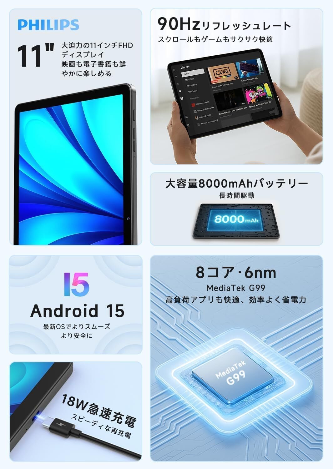 本音レビュー】PHILIPS タブレット T8015 国内正規品 11インチFHD