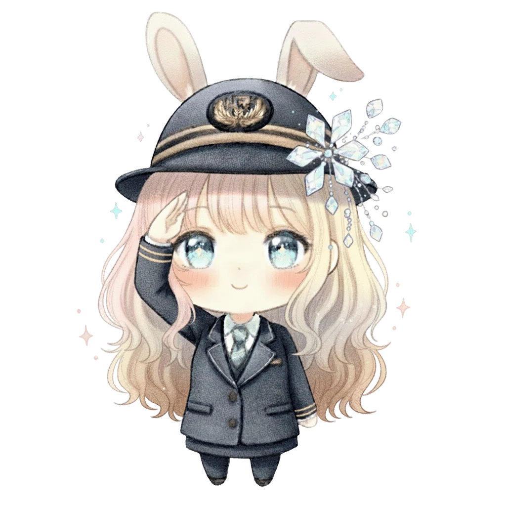 創作大賞2026 #エッセイ部門 🐇💓🕊️Suica Lovin|Suicaの新キャラ|キャラクターデザイン|note初のグローバルIPプロジェクト|UGC|はじめてのnote|IP360 -Toward 20 Trillion Yen ウサギ単体(敬礼)の画像 🐇 Lovin-Rabbit (The Innovator) その耳は、未来の「楽しい」を逃さないアンテナ📡 新しい時代の風をあなたに届けます。 Those ears are antennas catching future fun. Delivering the winds of a new era.