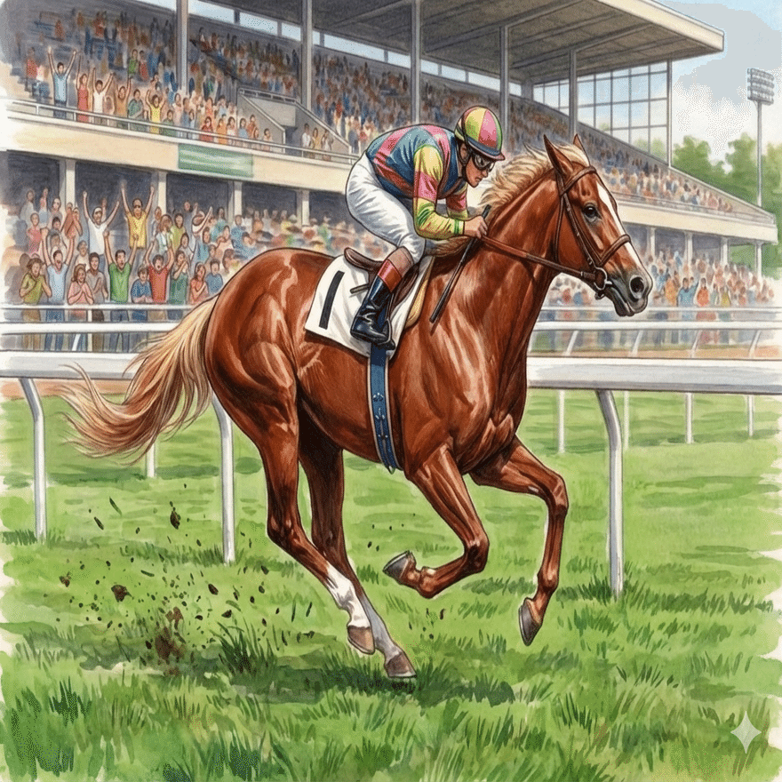 一口馬主ライフ】出資馬の写真をイラスト化してみたら嬉しかった件