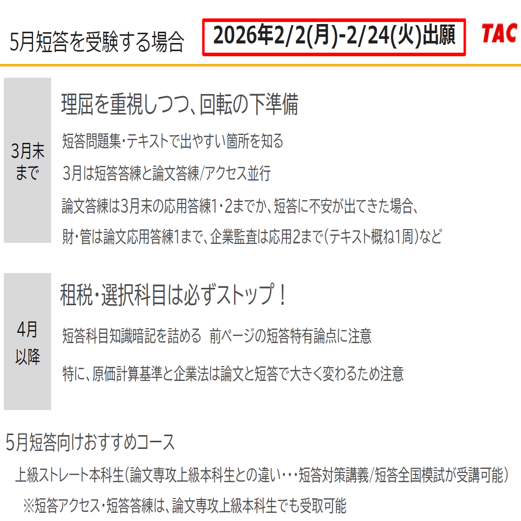 72 論文リスタート5→8生向け[11/24(月祝)16時~ウェビナー]｜TAC公認
