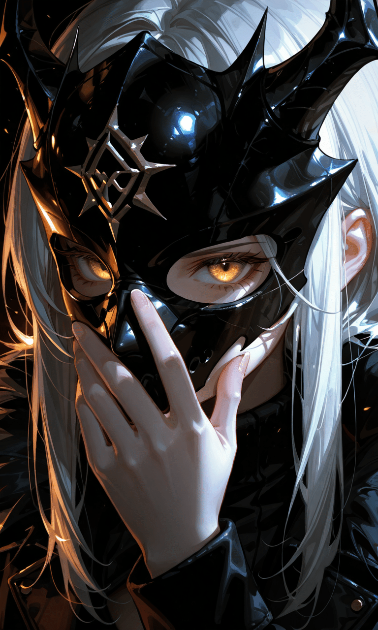 ダークファンタジー｜私の心の仮面｜AI画像生成｜Mariya｜笑いに満ちた