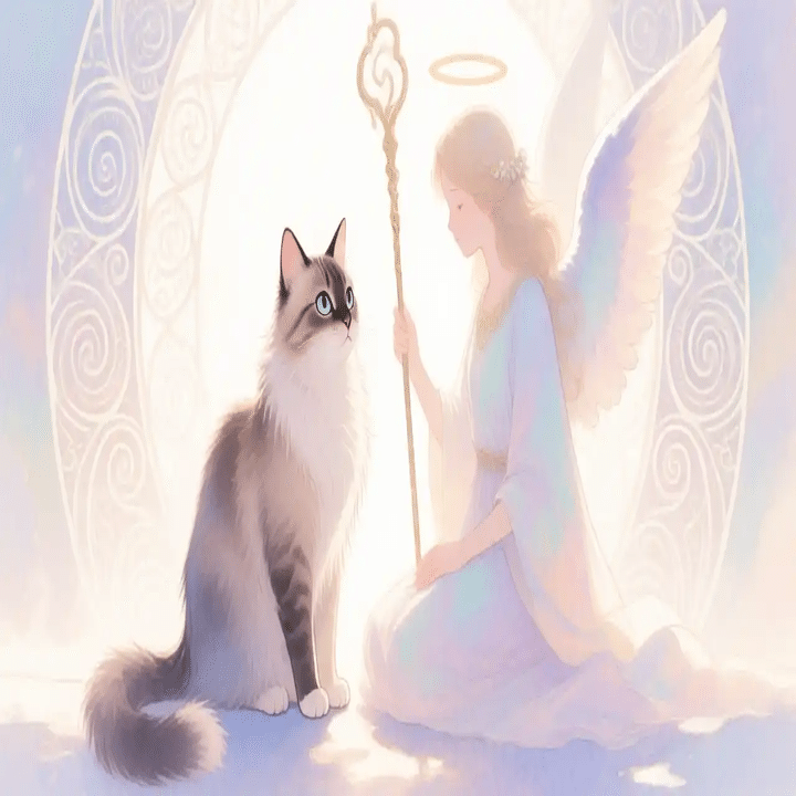 あなたに幸せ呼ぶ光の天使猫 猫と天使｜ふく