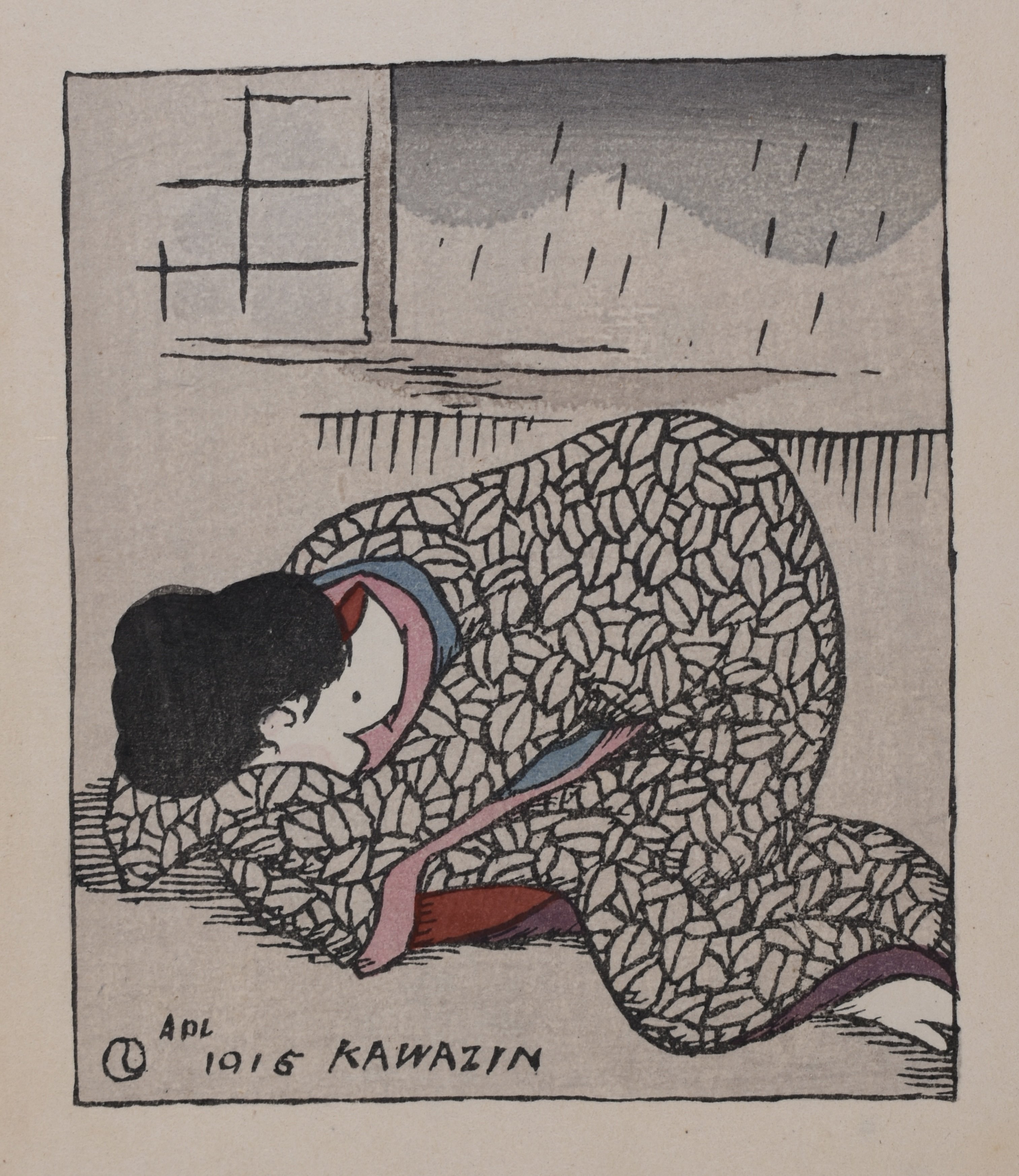 襟足のほくろ、木版画《KAWAZIN》:竹久夢二『山へよする』研究⑬｜表現