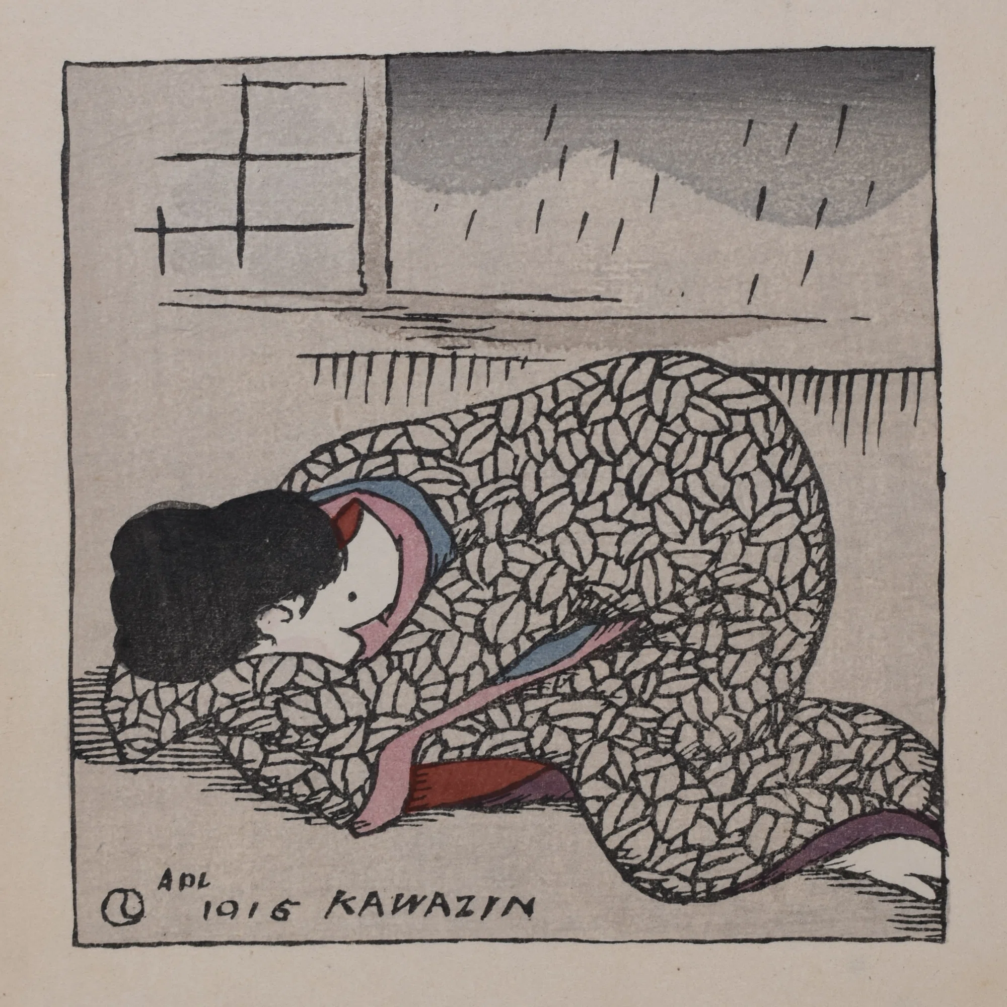 襟足のほくろ、木版画《KAWAZIN》:竹久夢二『山へよする』研究⑬｜表現 
