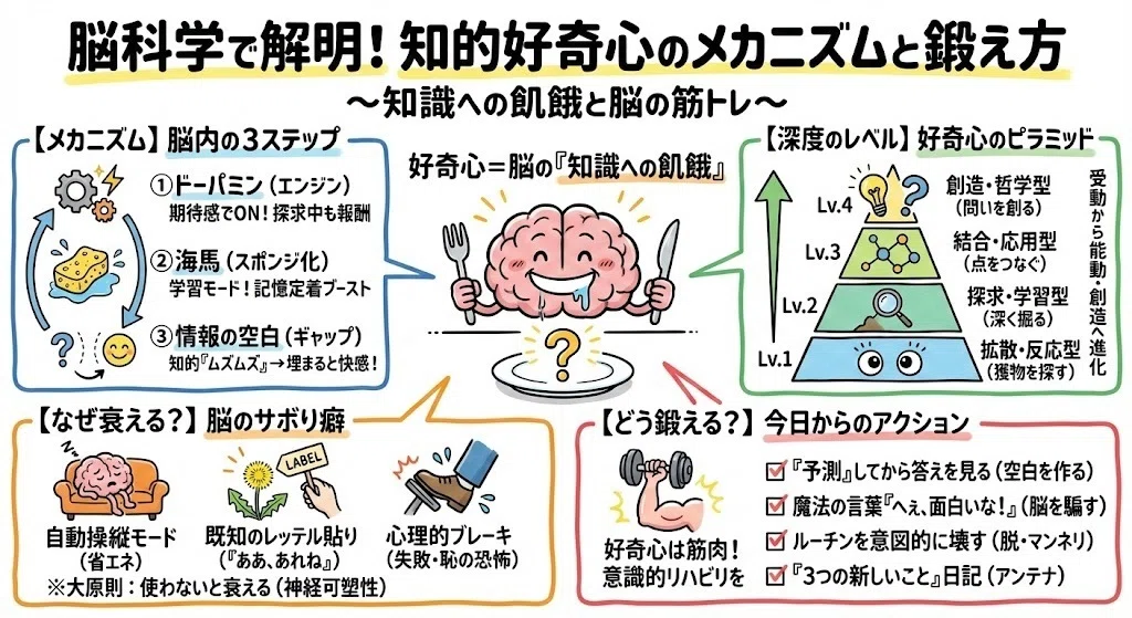 脳科学で解明！ 知的好奇心のメカニズムと鍛え方｜きづきくみたてnote