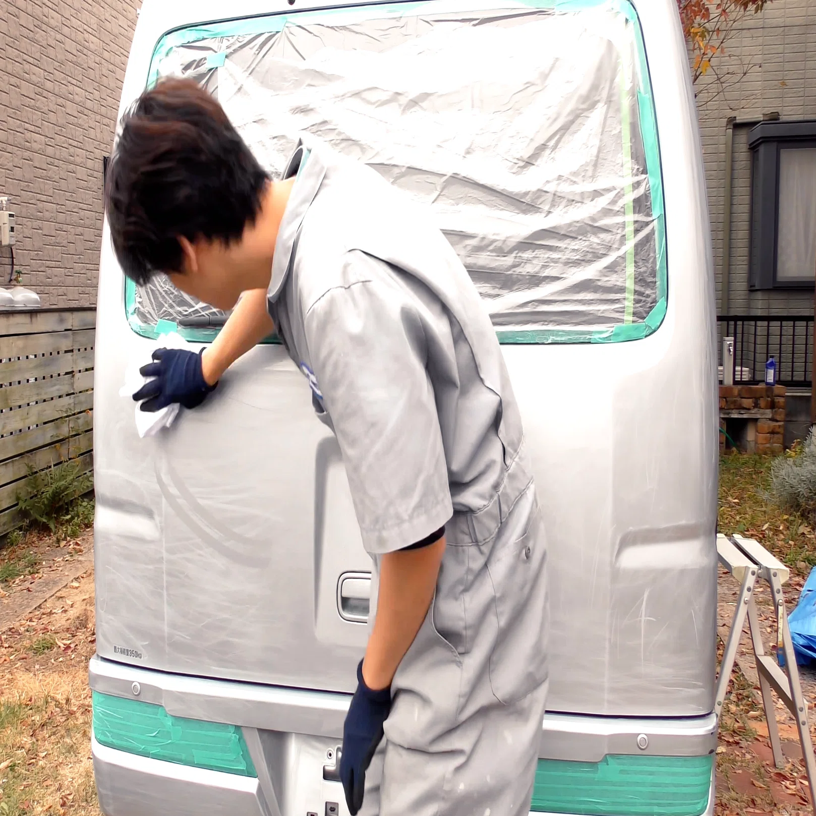 刷毛・ローラー だけで軽バンをツートーンに塗装した【ハイゼット