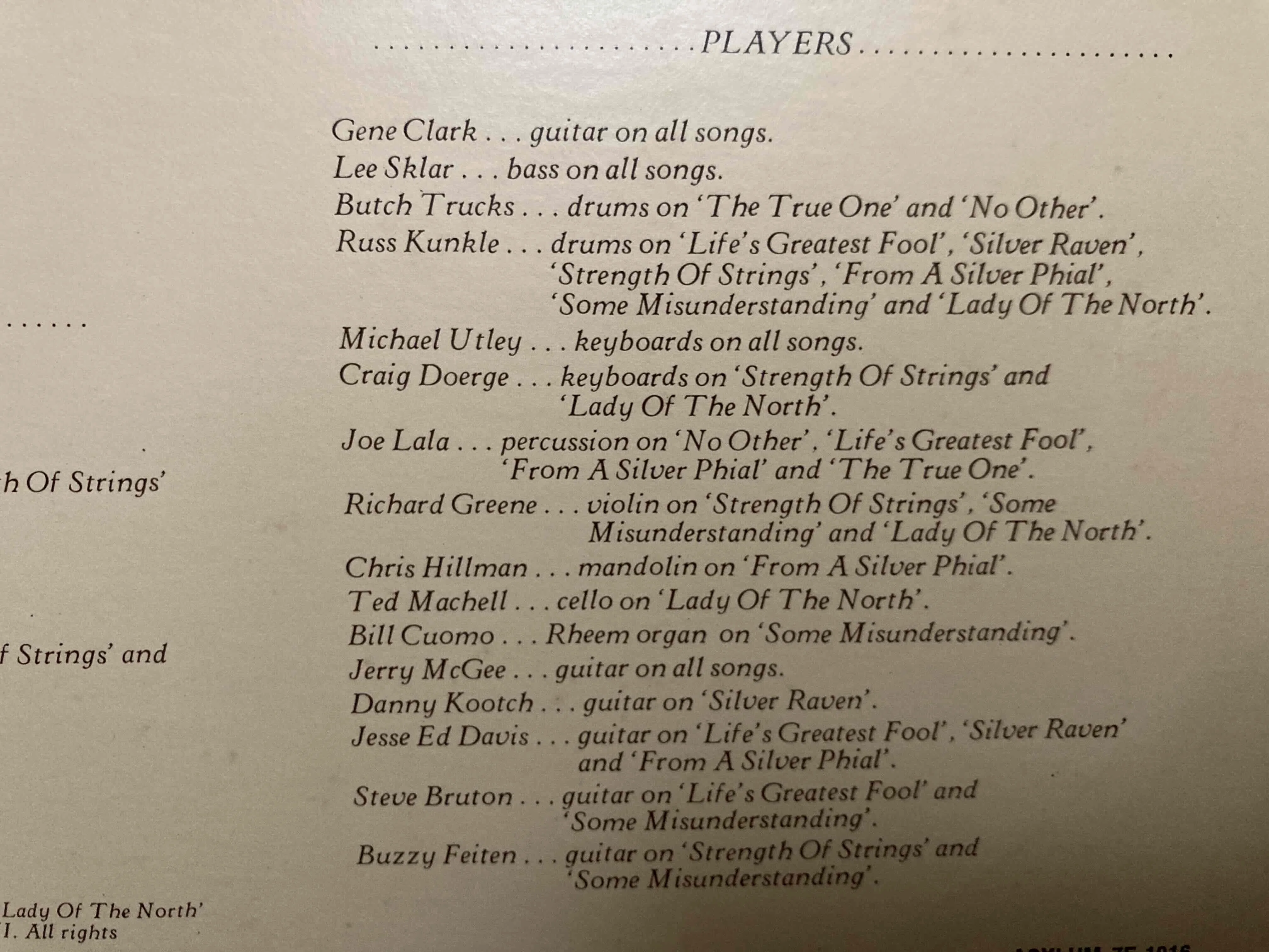 Gene Clark [No Other] Asylum 7E-1016 ｜naruru