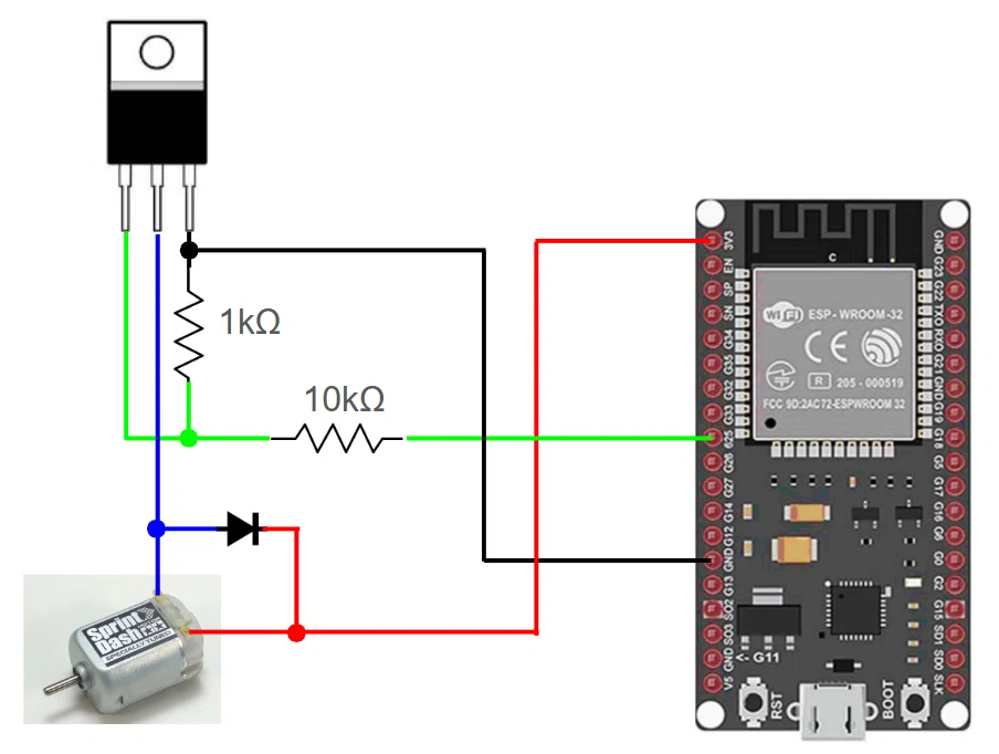 ESP32プログラム】MOS FETでモータ制御｜齋藤芳明
