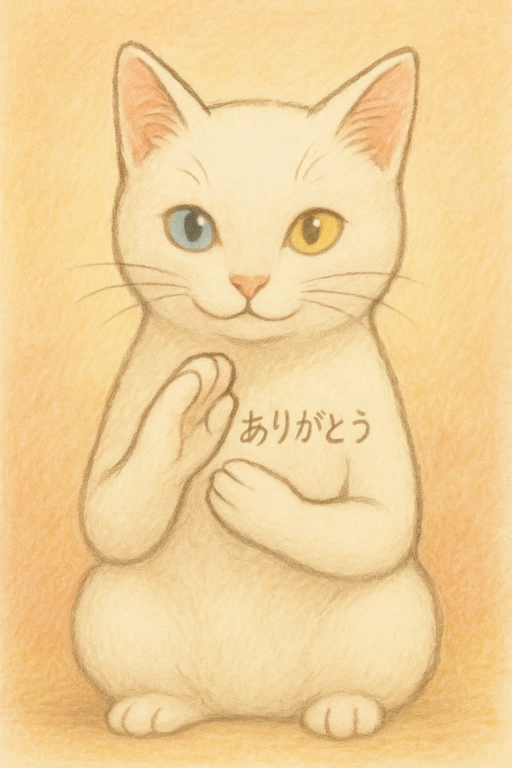 手話×AIラボ5ーDALL·Eで「手話をする猫のイラスト」を作ってみた｜yume