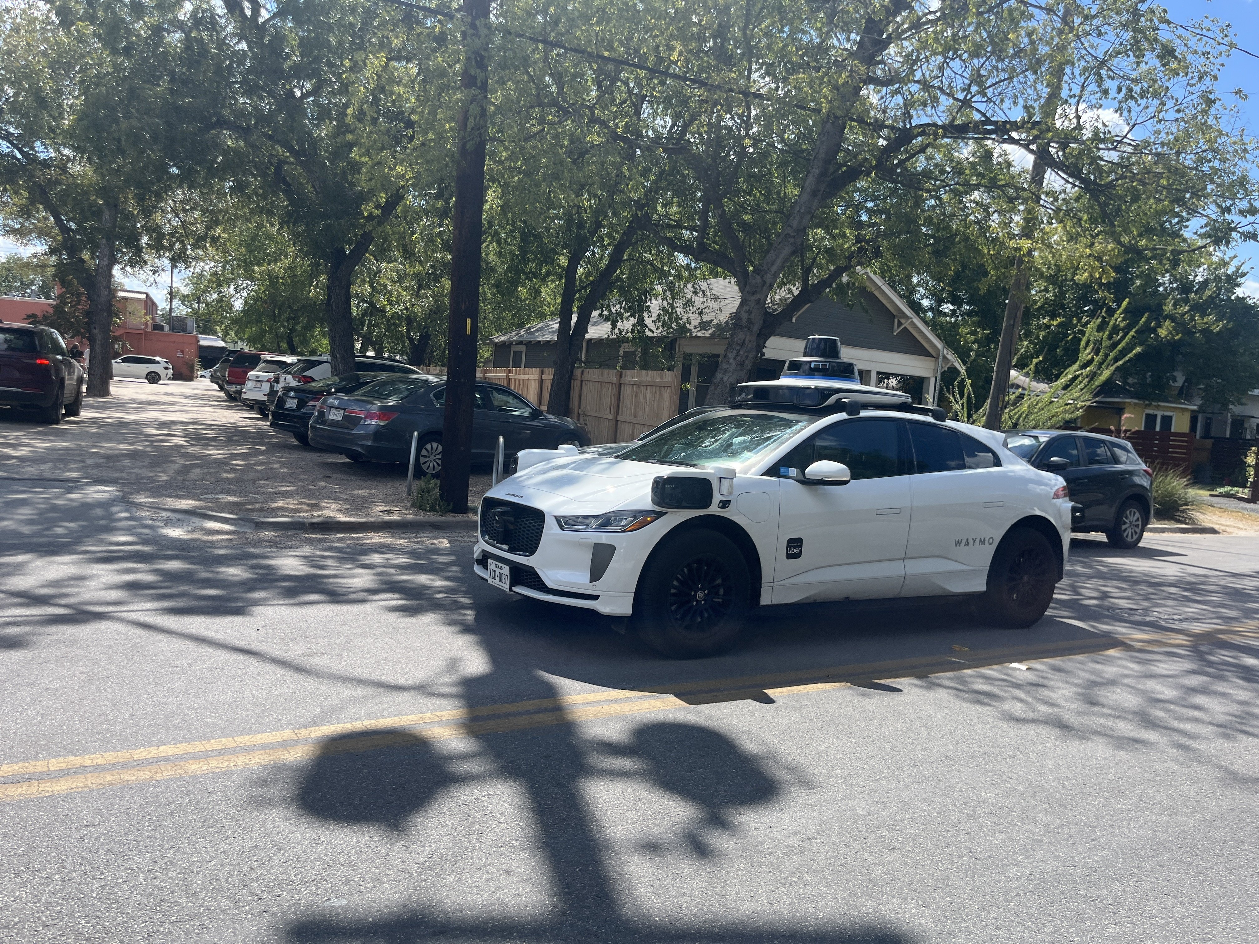 Waymo's driverless self-driving taxi downtown