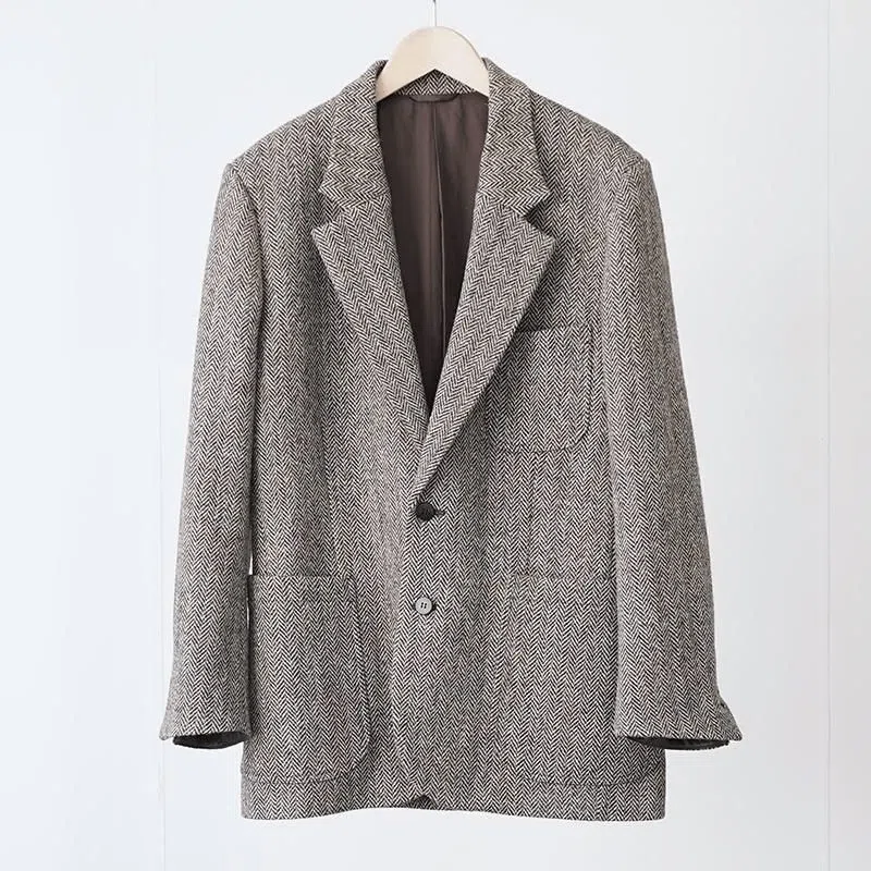 HERRINGBONE WOOL BLAZER ヘリンボーン ウール ブレザー cale】WOOL HERRINGBONE TAILORED JACKET、本日リリースです｜THIRTY