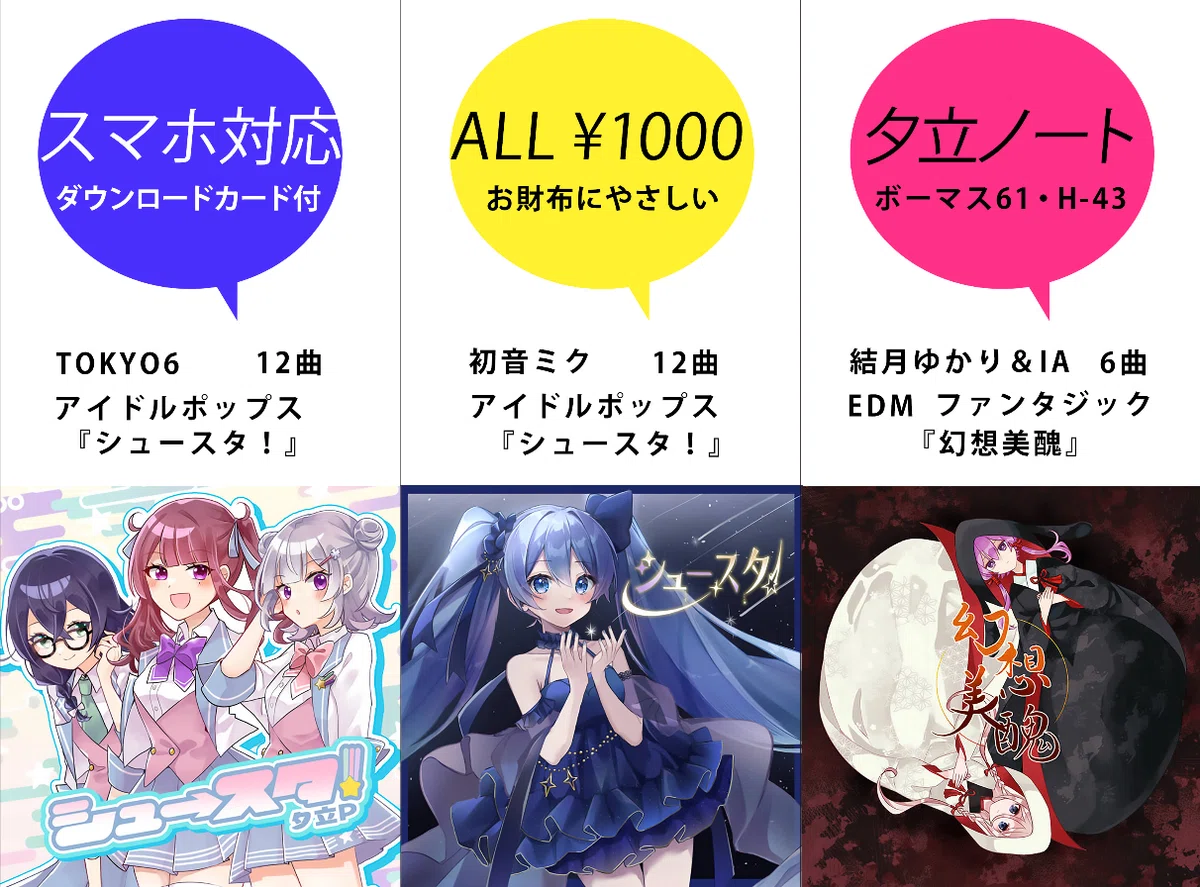 Kangle Voc@loid THE VOC@LOiD M@STER61(ボーマス)・みすけっとにサークル参加します|#夕立P