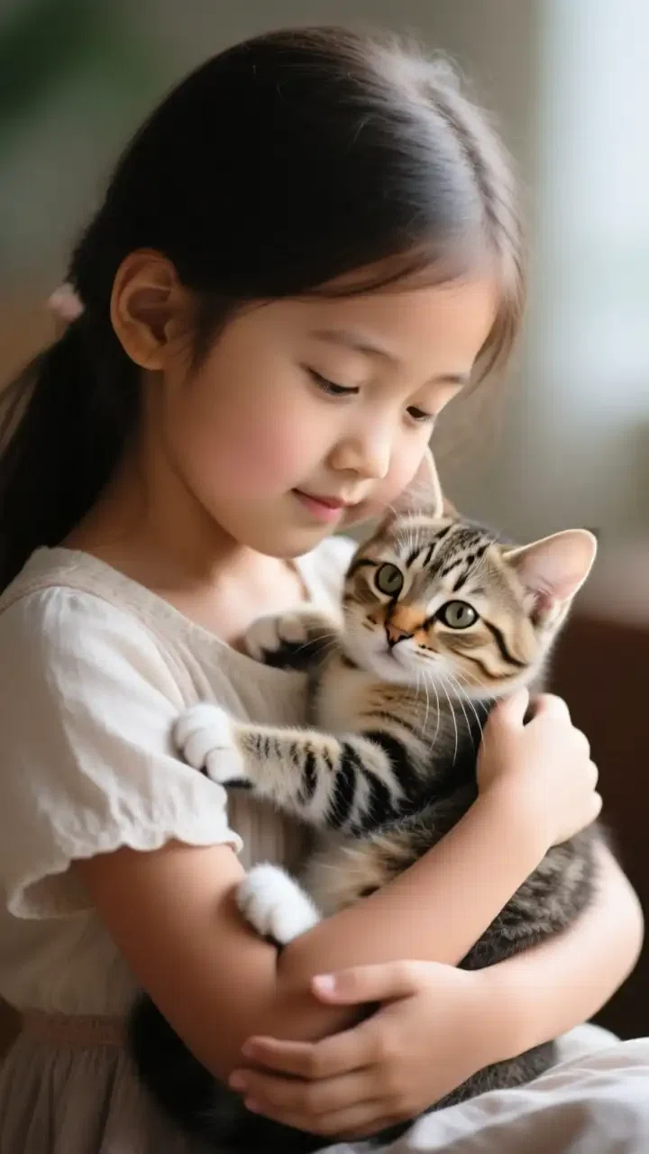 猫と少女｜ふく
