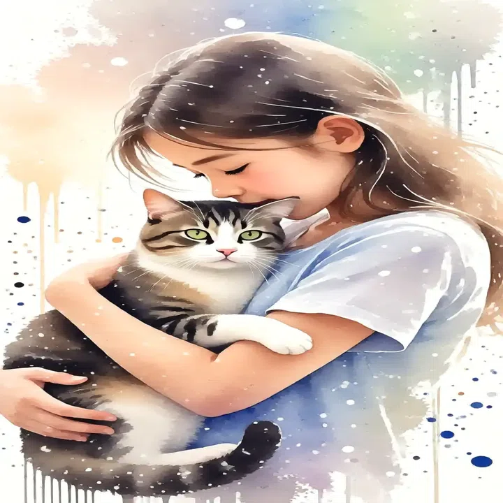 猫と少女｜ふく