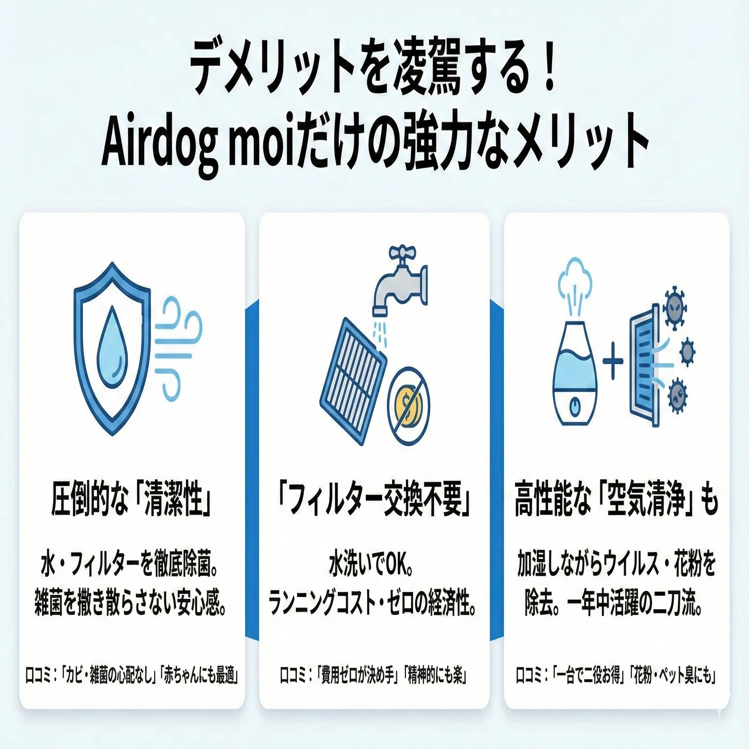 エアドッグ加湿器moiのデメリットと悪い口コミの真相｜買う前に知る 