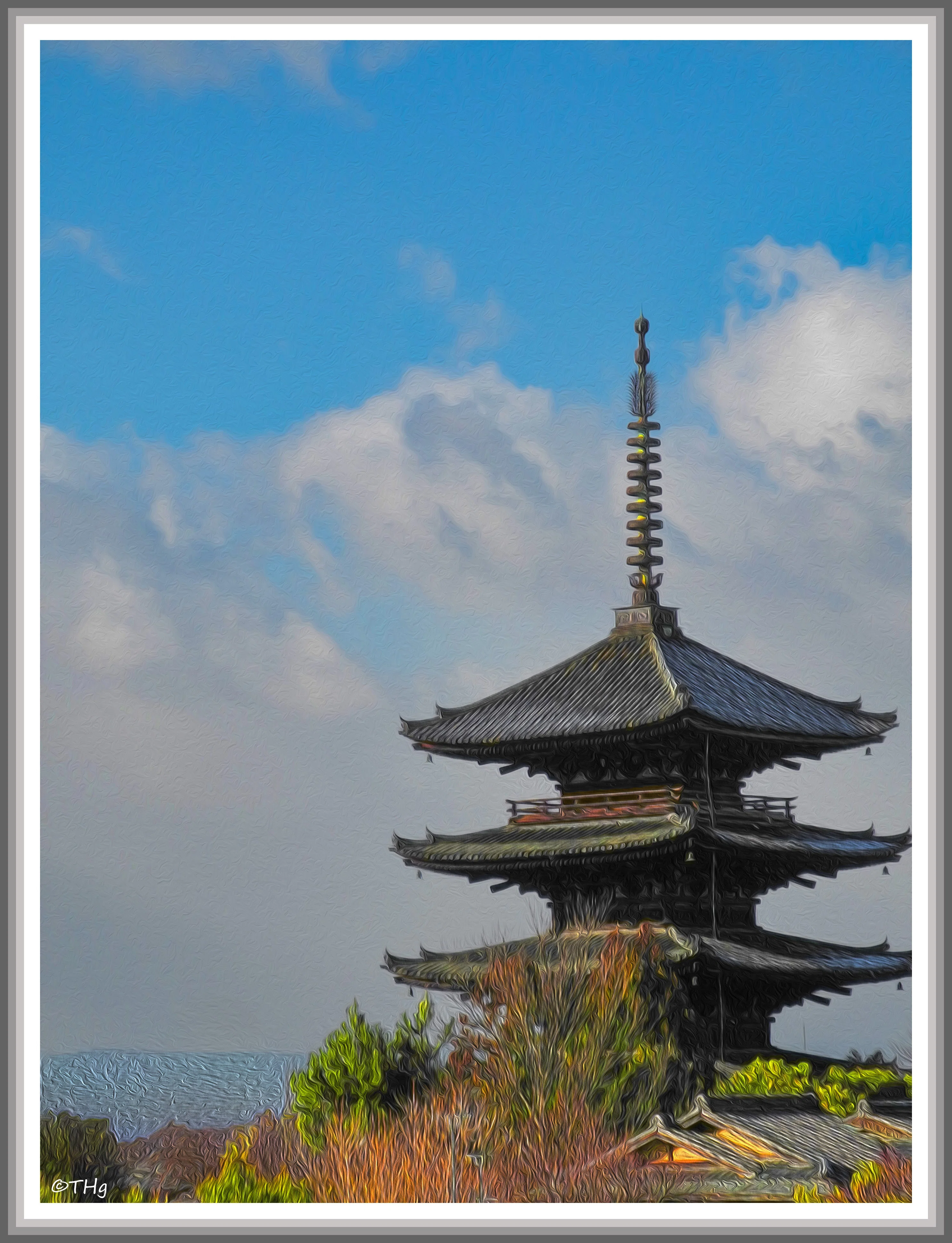 法観寺（油彩風）｜taka